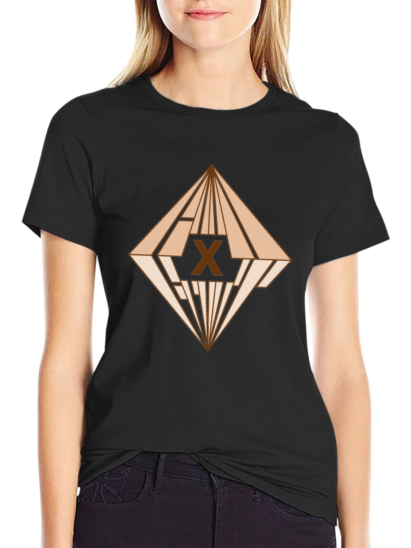 Geometric X Graphic Tee - Modern Art T-Shirt