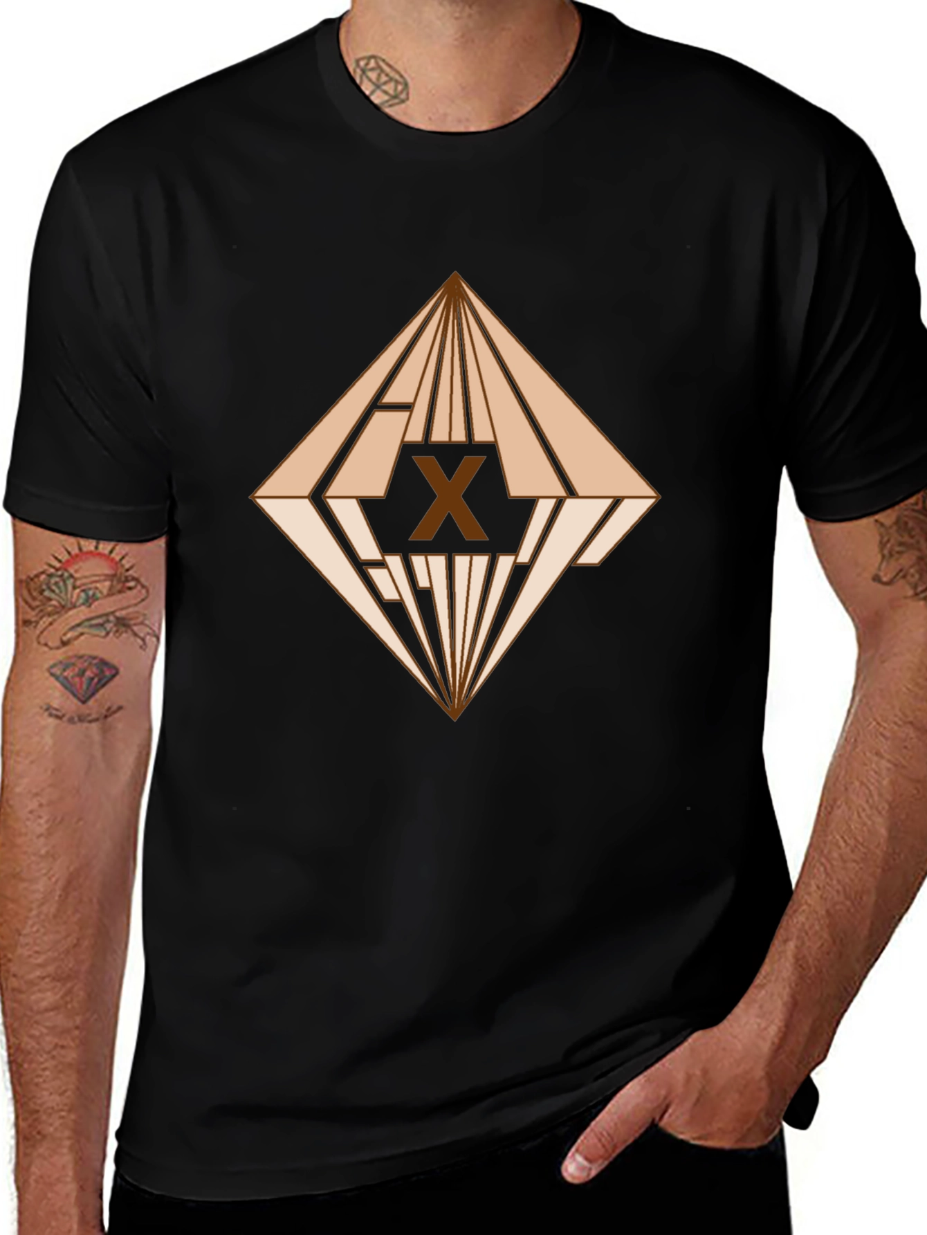 Geometric X Graphic Tee - Modern Art T-Shirt