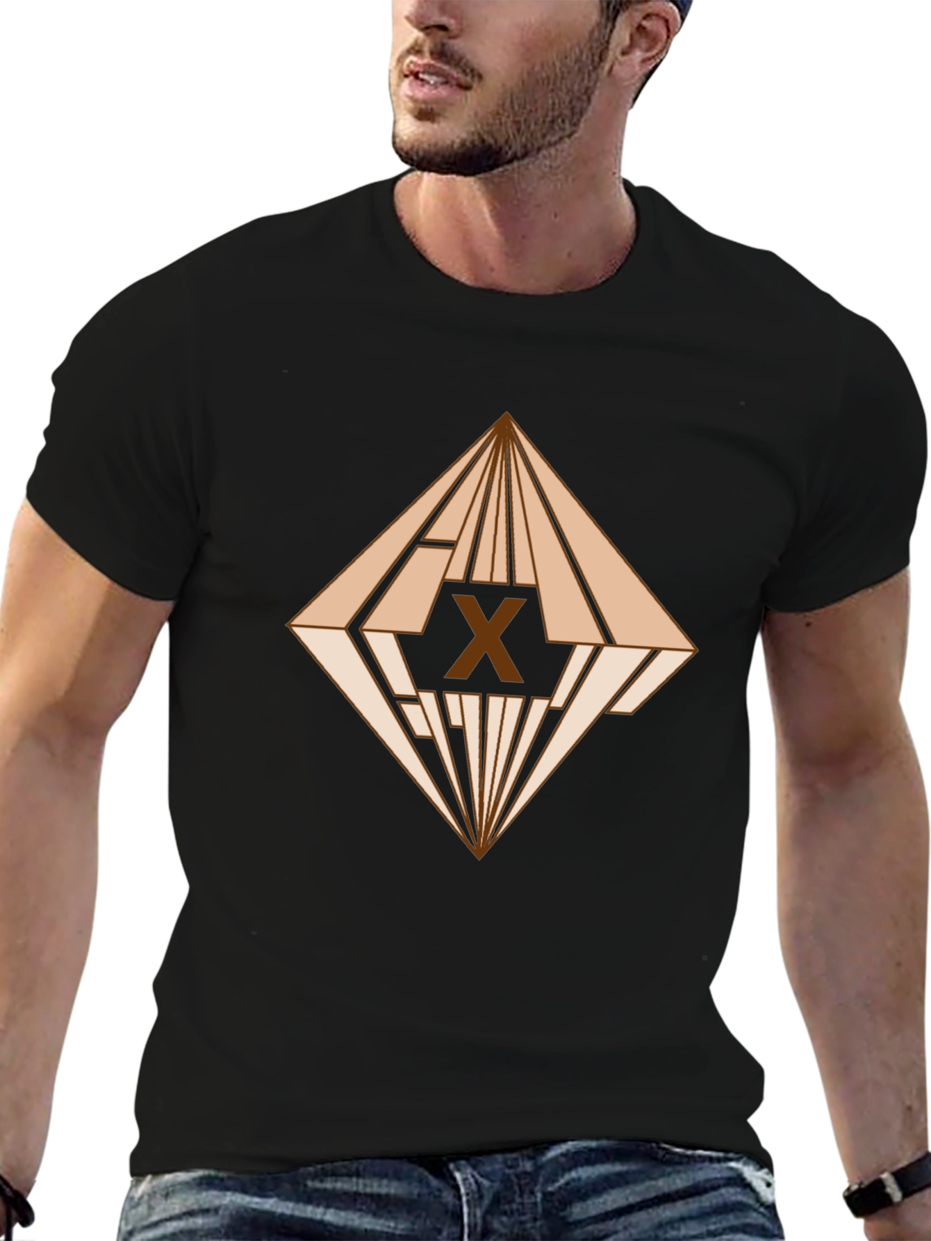 Geometric X Graphic Tee - Modern Art T-Shirt