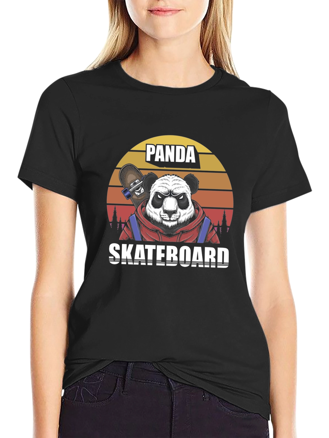Panda Skateboard T-Shirt - Cool Graphic Tee