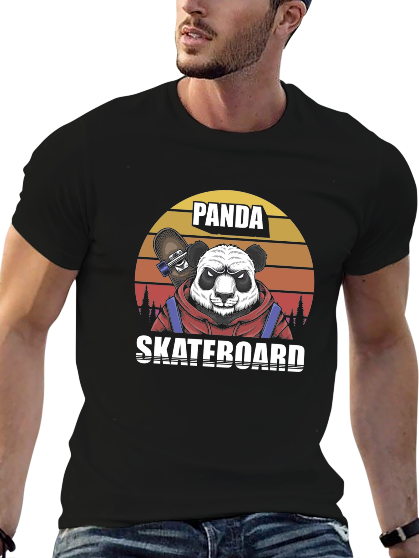 Panda Skateboard T-Shirt - Cool Graphic Tee