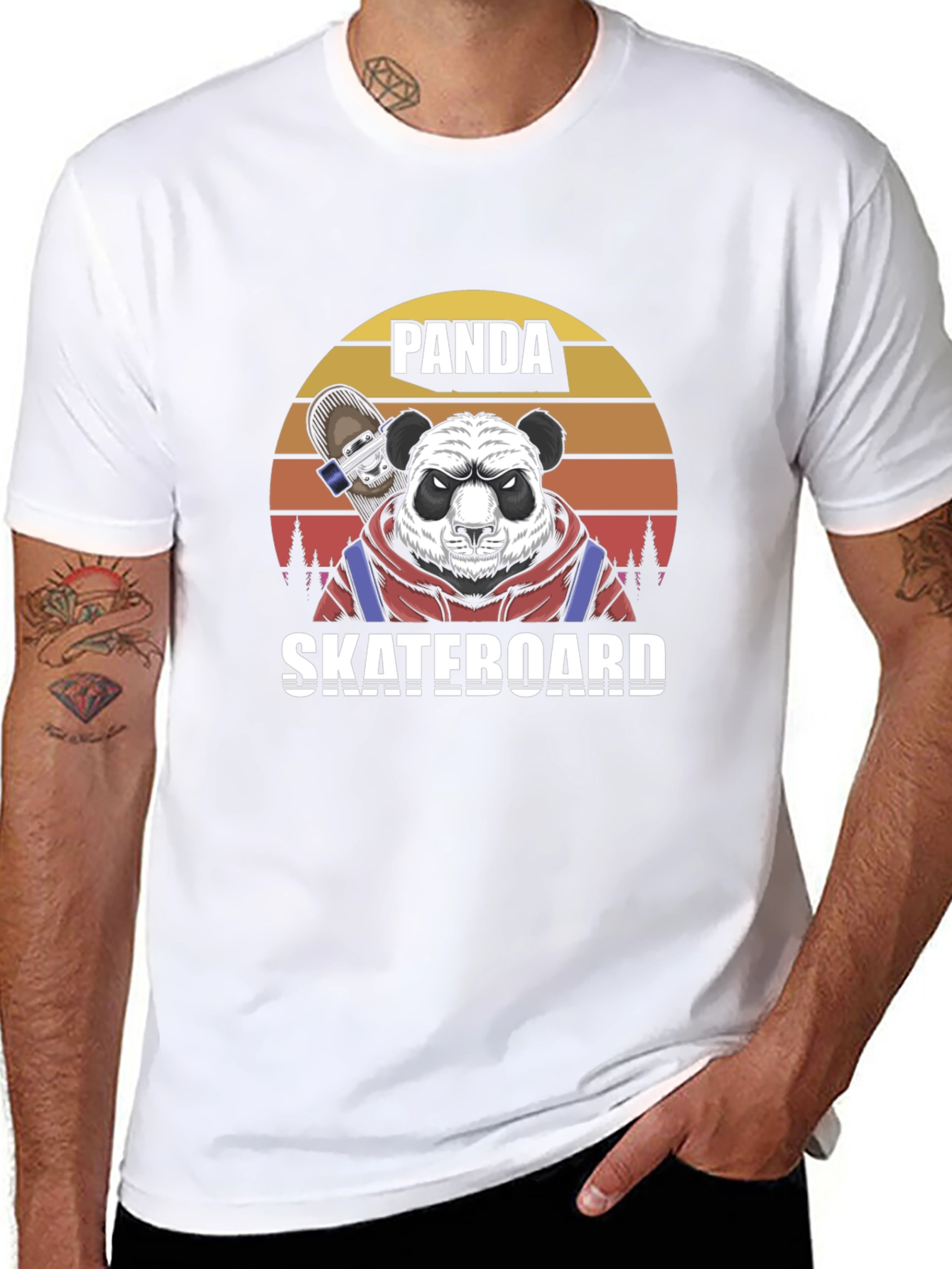 Panda Skateboard T-Shirt - Cool Graphic Tee