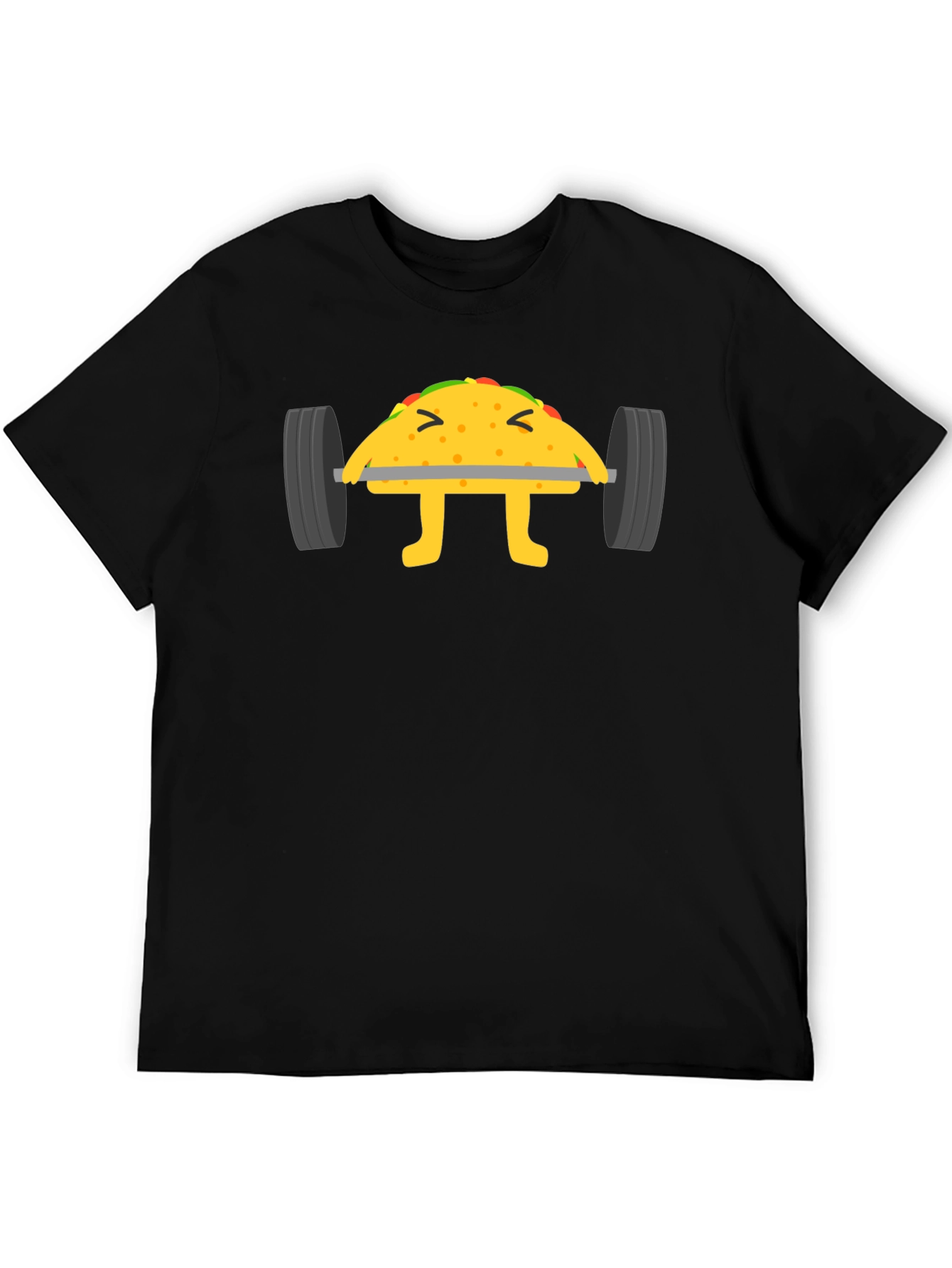 Funny Taco Lifting Weights Black T-Shirt