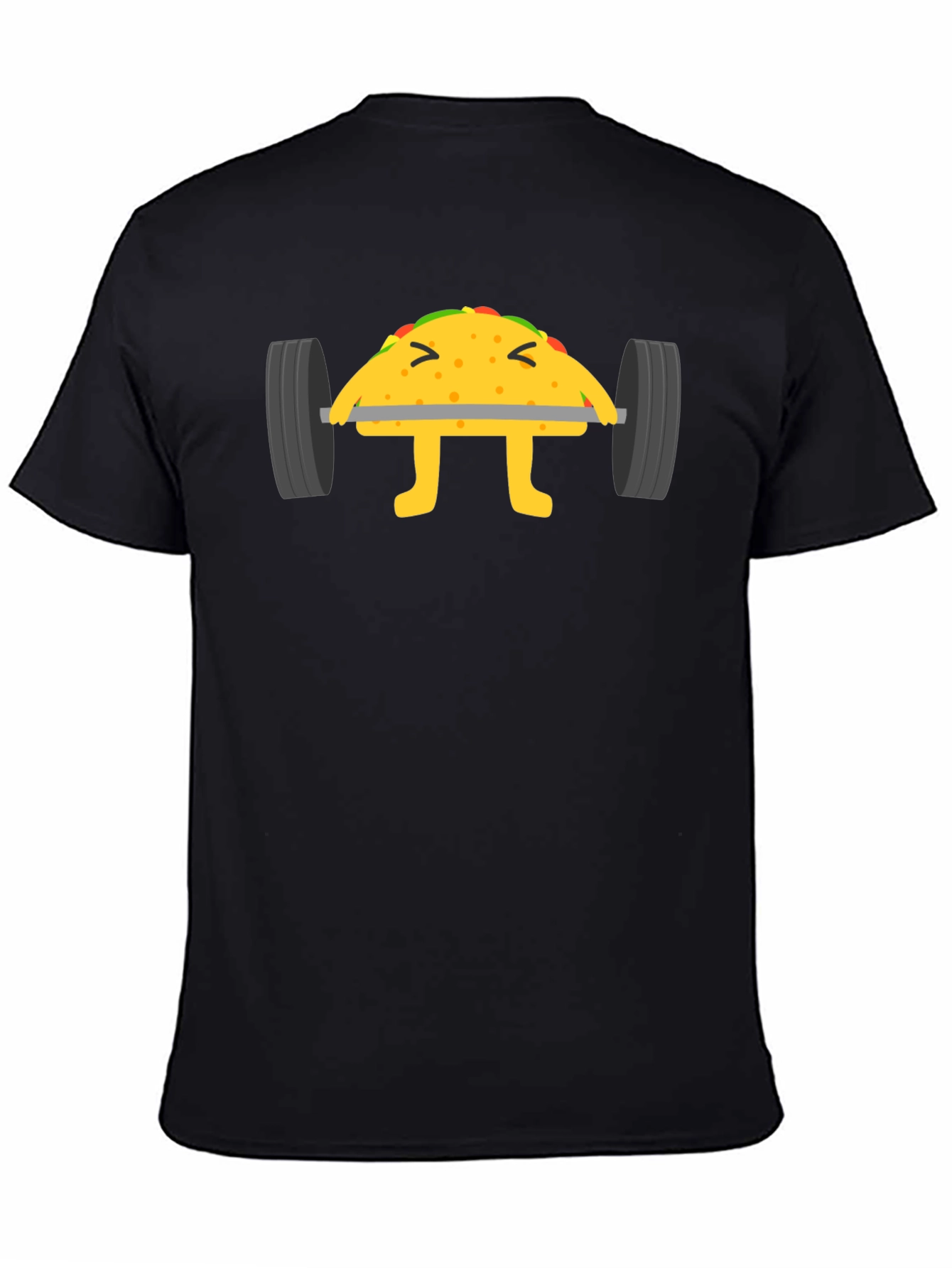 Funny Taco Lifting Weights Black T-Shirt