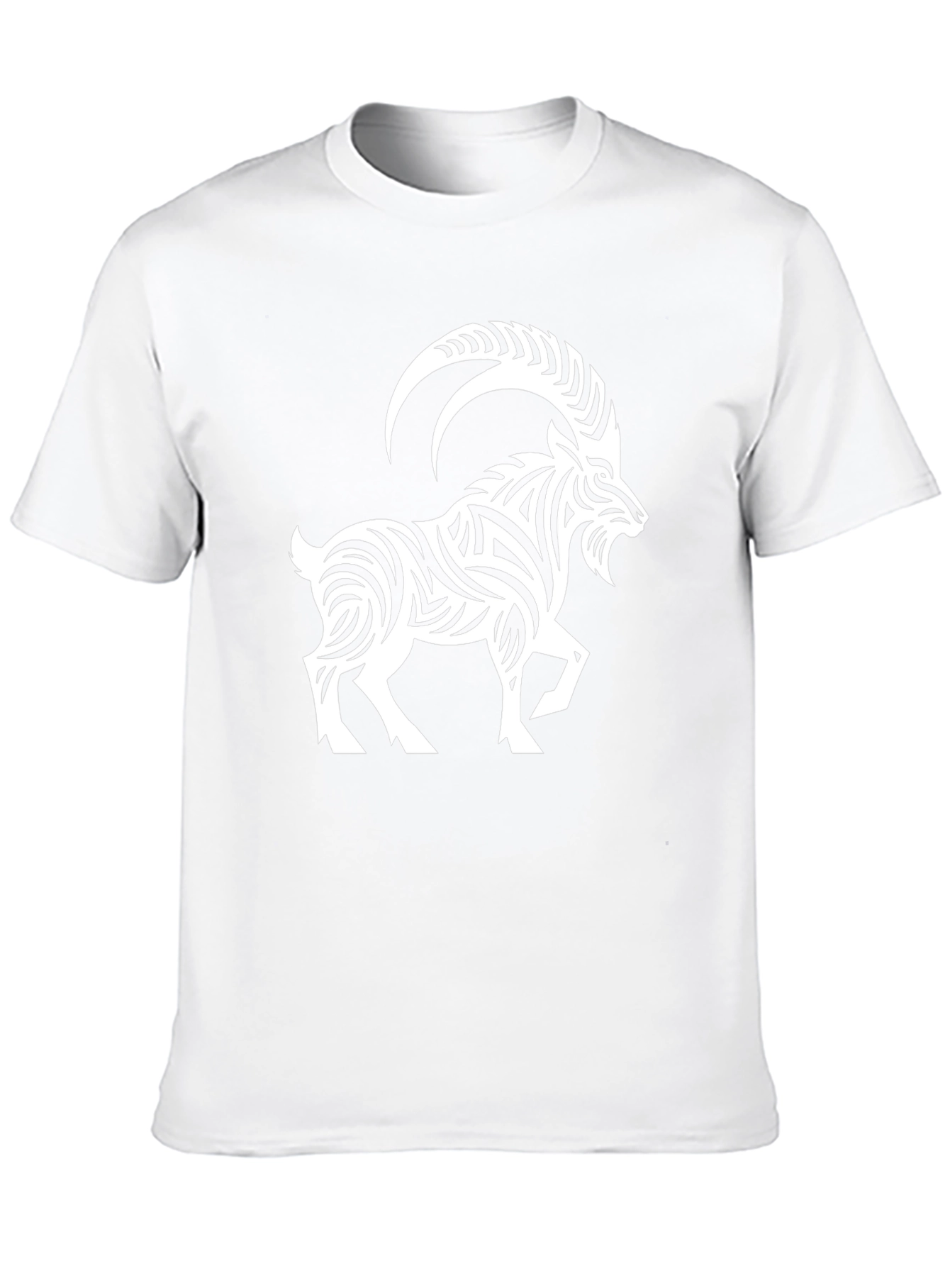 Tribal Goat Graphic Tee - Stylish Black T-Shirt
