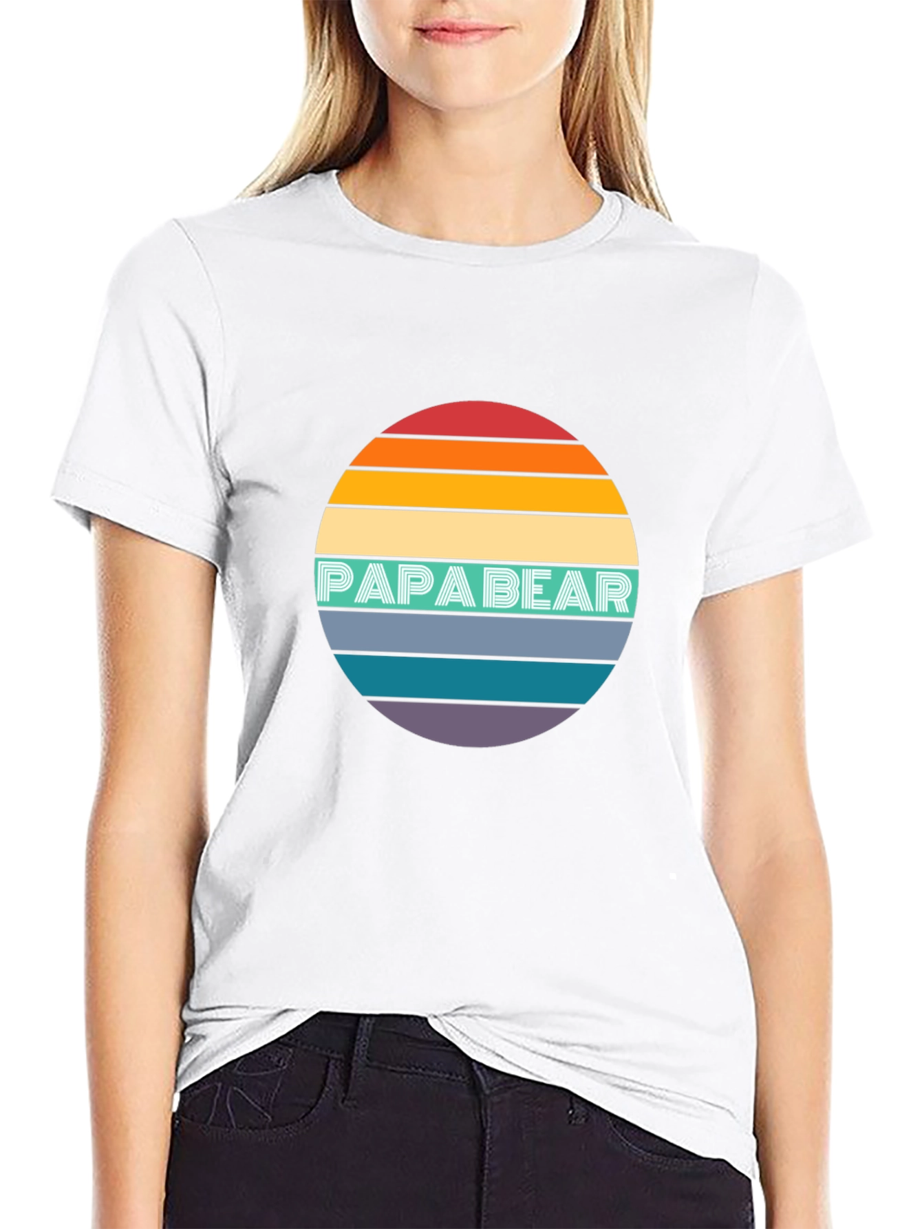 Papa Bear Retro Sunset T-Shirt