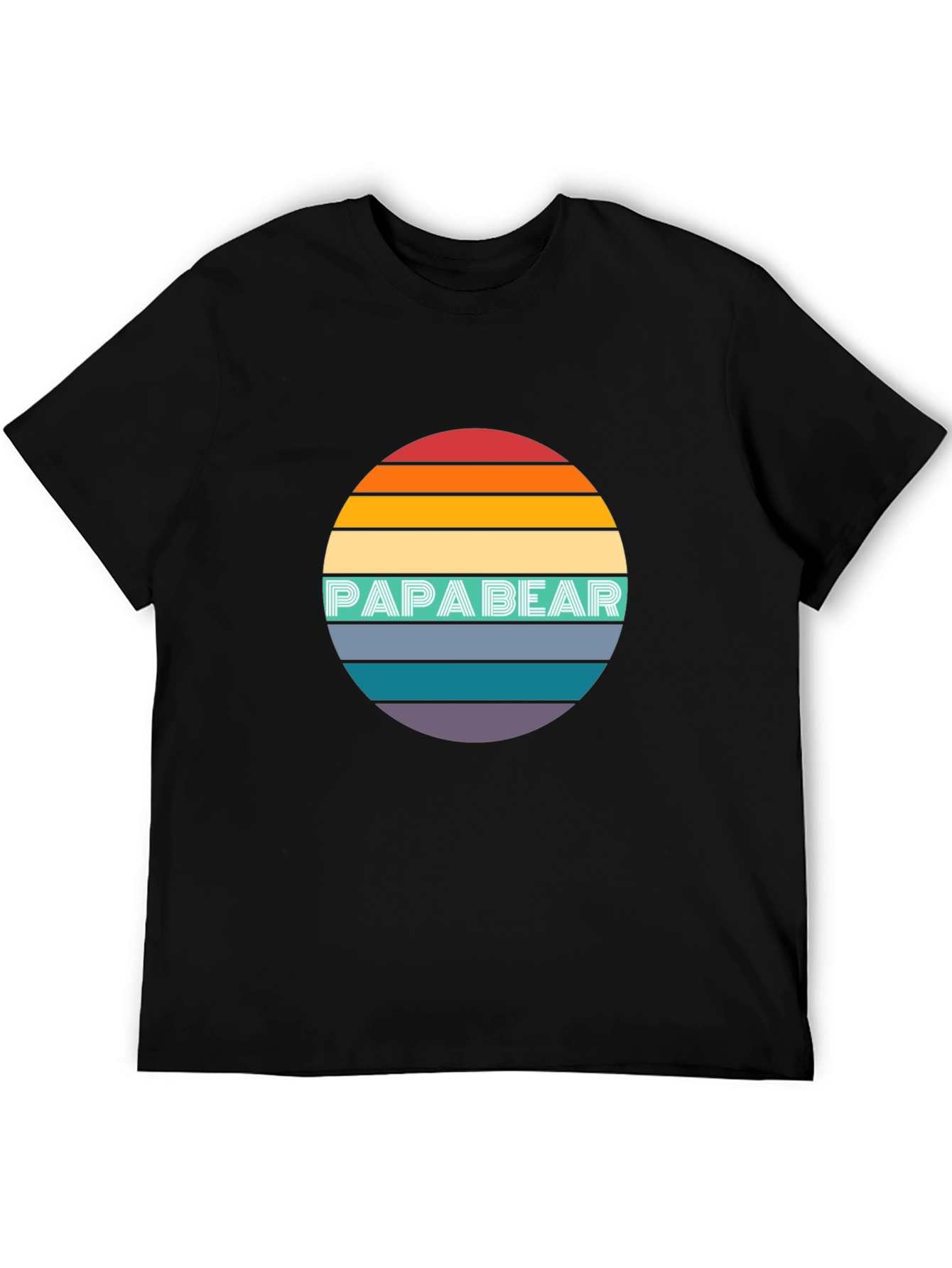 Papa Bear Retro Sunset T-Shirt