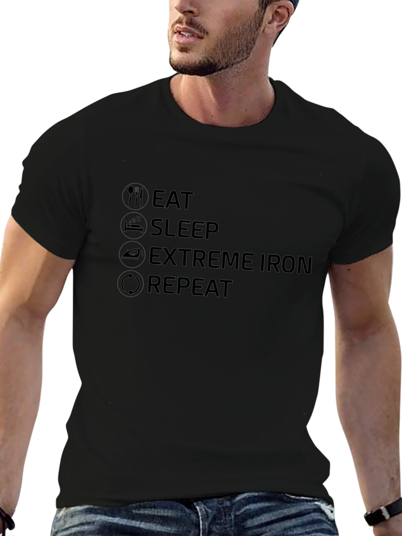 Eat Sleep Extreme Iron Repeat Graphic Tee