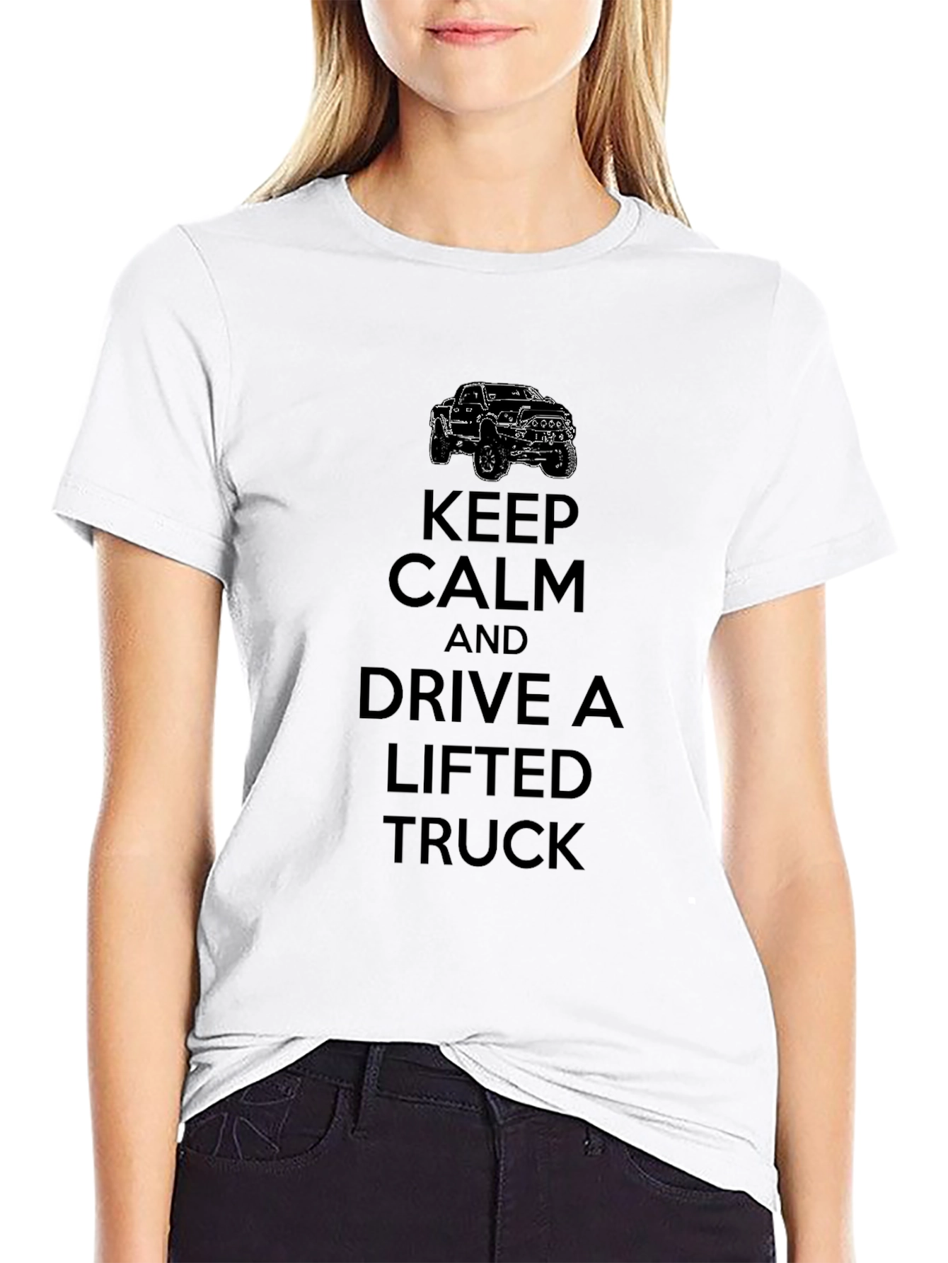 Keep Calm Drive Lifted Truck Graphic Tee