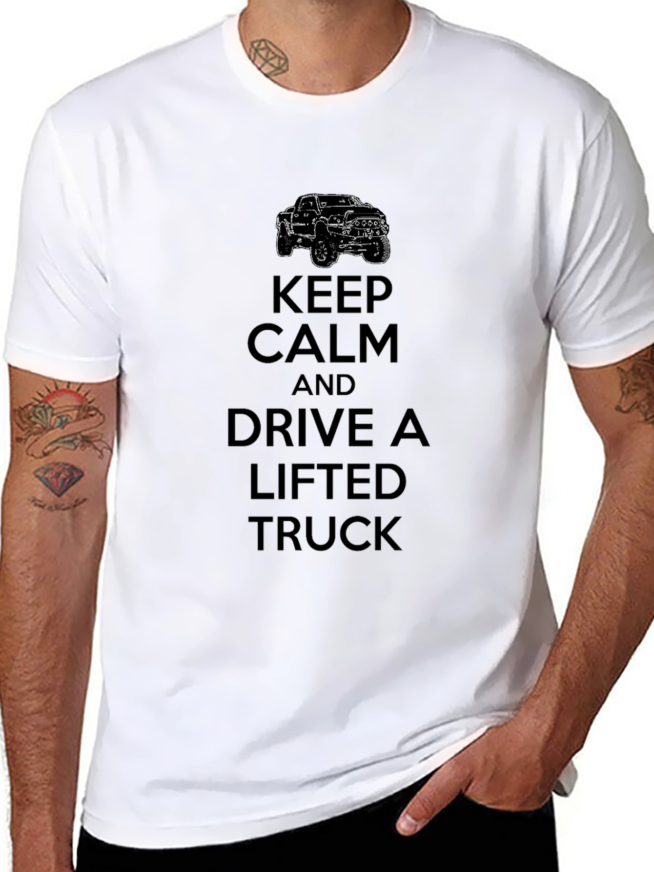 Keep Calm Drive Lifted Truck Graphic Tee