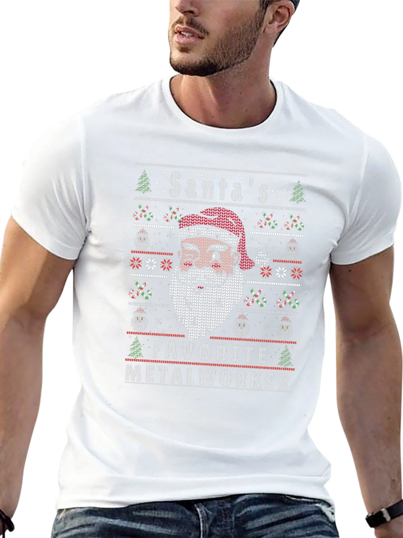Santas Favorite Metalworker Holiday Graphic Tee