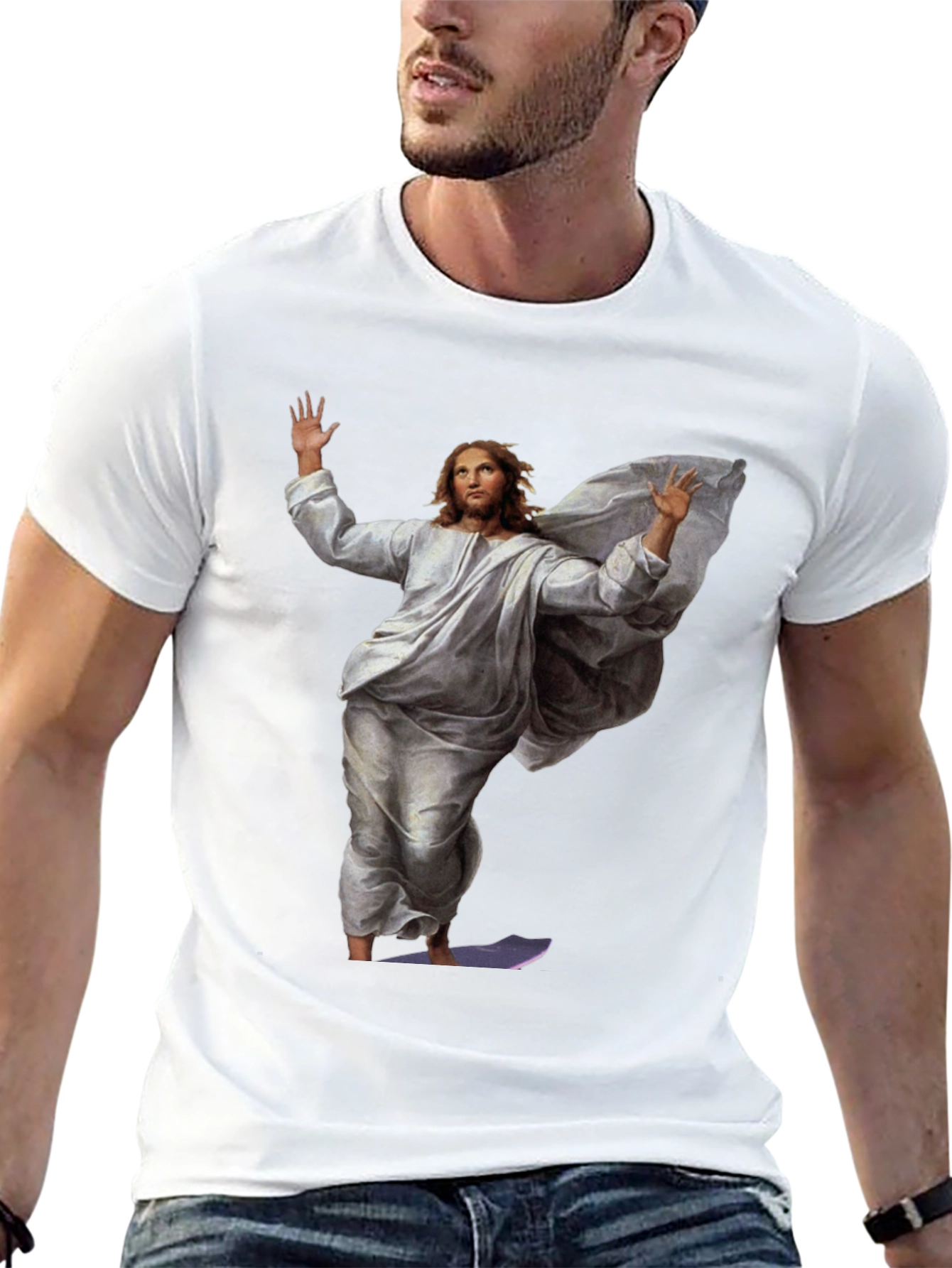 Jesus Surfing Graphic Tee - Black