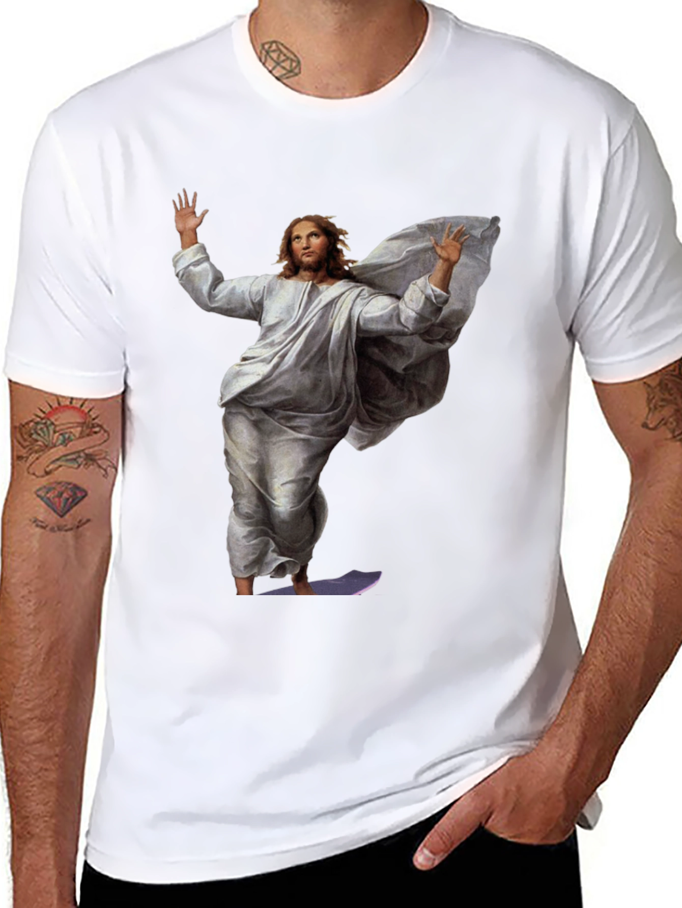 Jesus Surfing Graphic Tee - Black