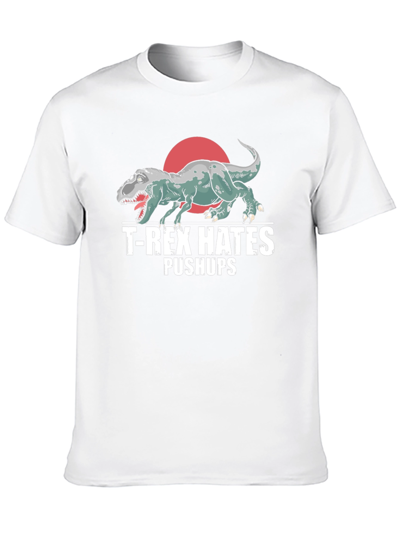 T-Rex Hates Pushups Graphic Tee Funny Workout Shirt