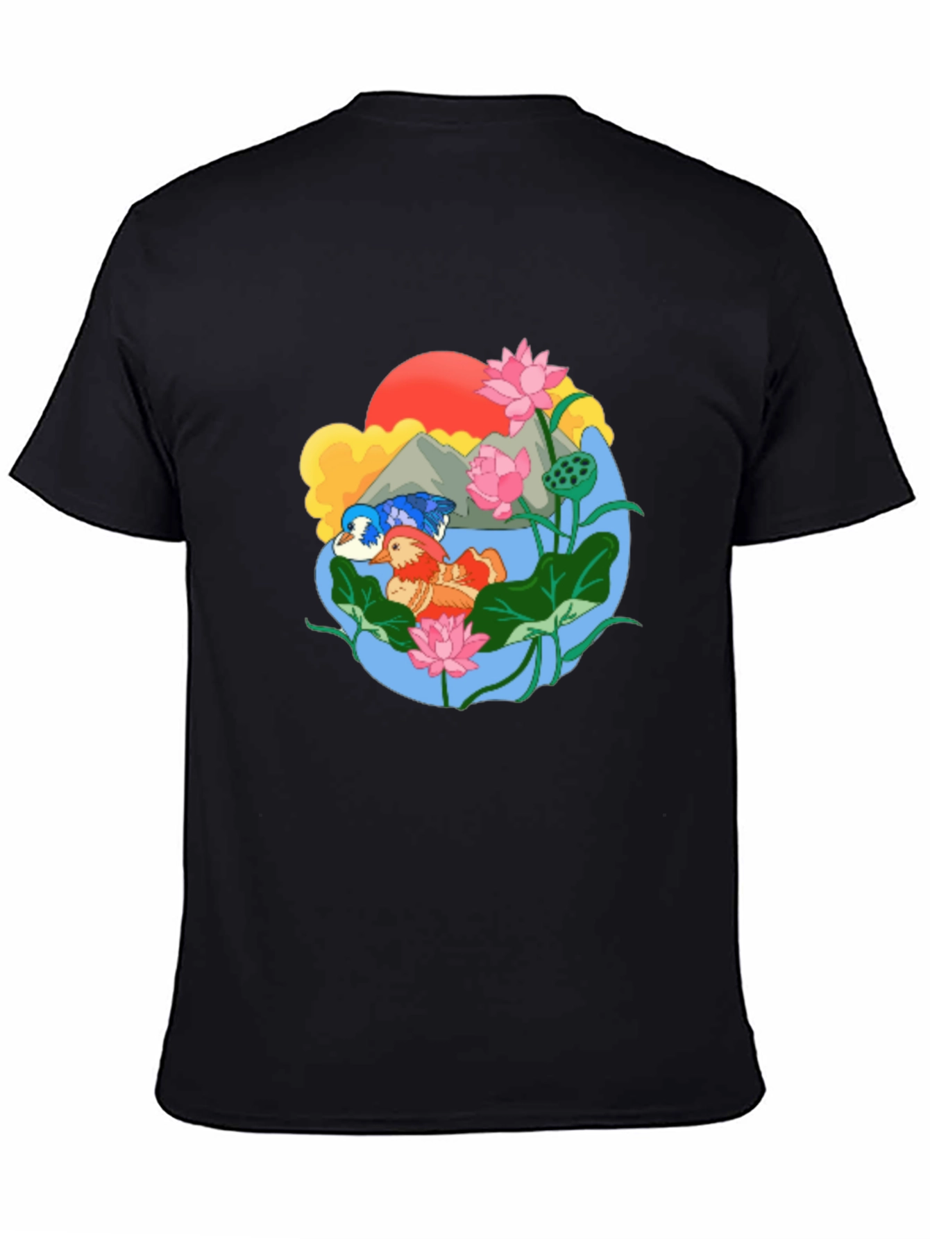 Mandarin Duck Lotus Pond Graphic Tee