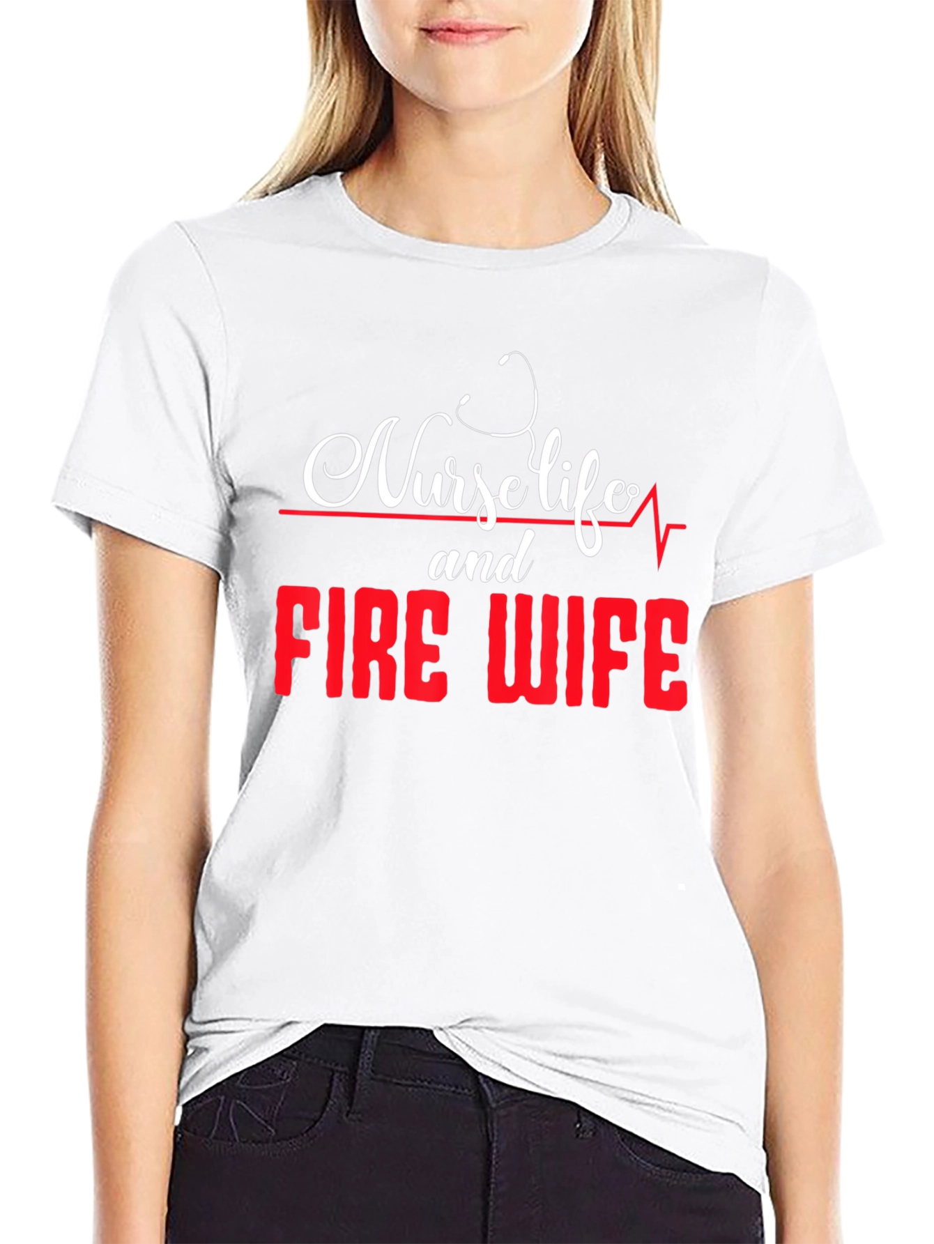 Nurse Life Fire Wife Graphic T-Shirt