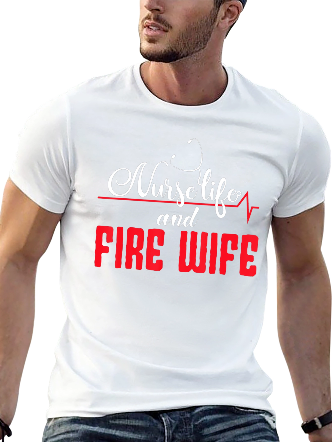 Nurse Life Fire Wife Graphic T-Shirt