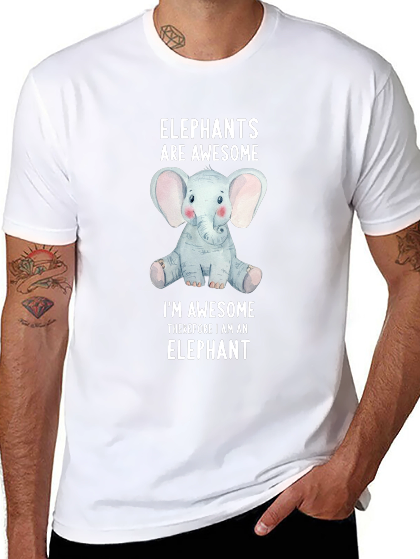 Elephant Awesome T-Shirt Funny Animal Tee