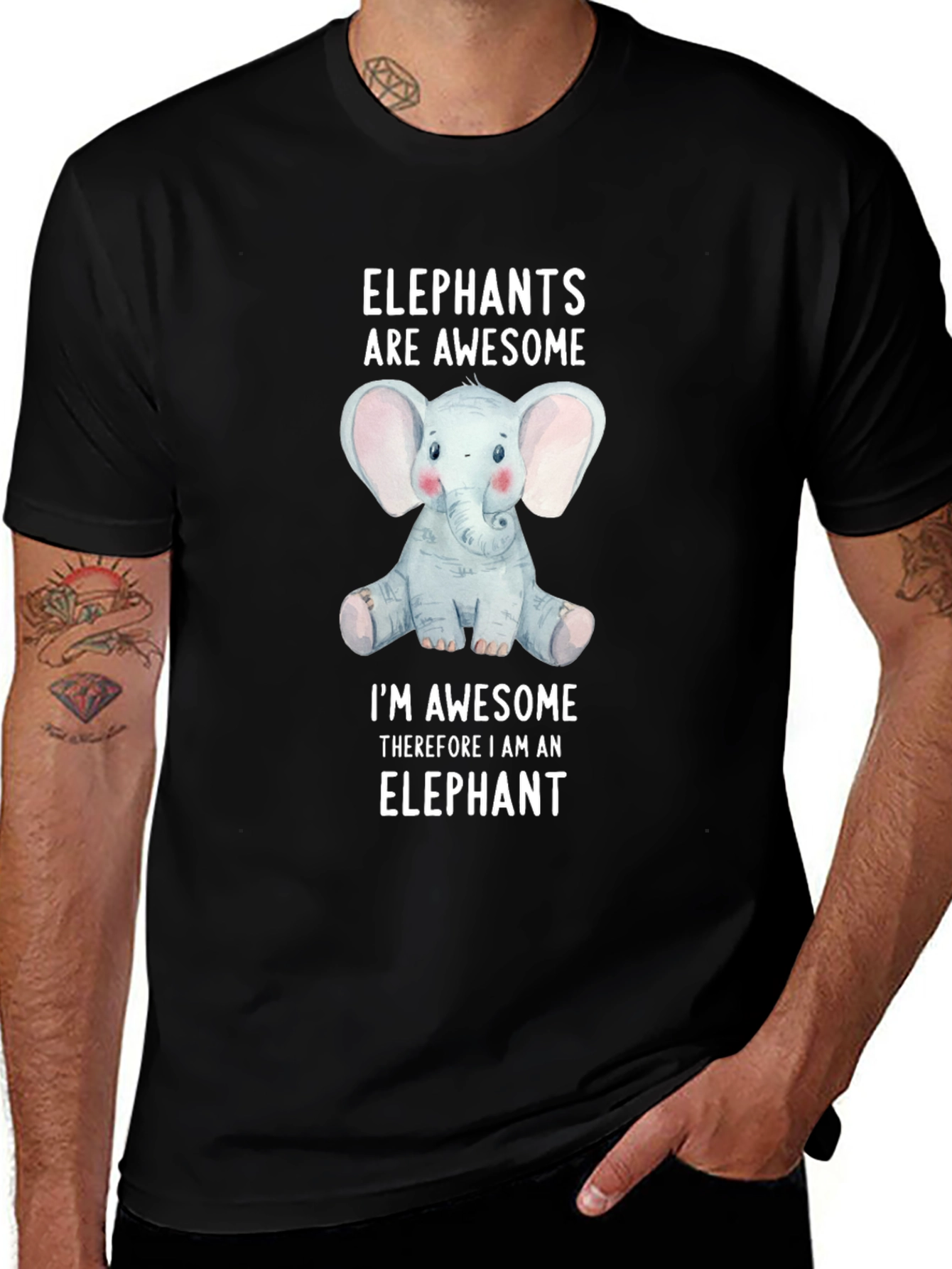 Elephant Awesome T-Shirt Funny Animal Tee
