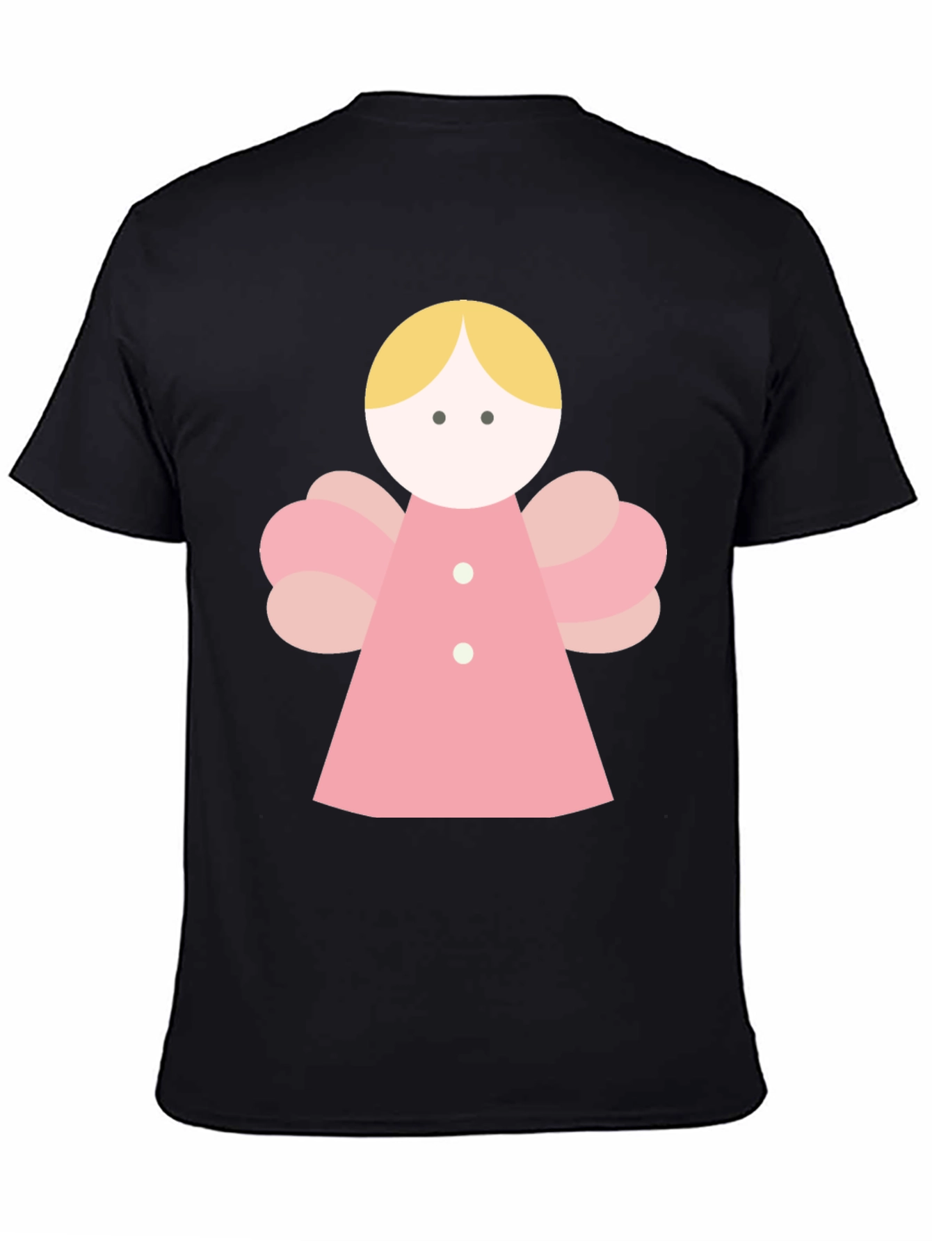 Angel Graphic Tee - Black Crew Neck T-Shirt