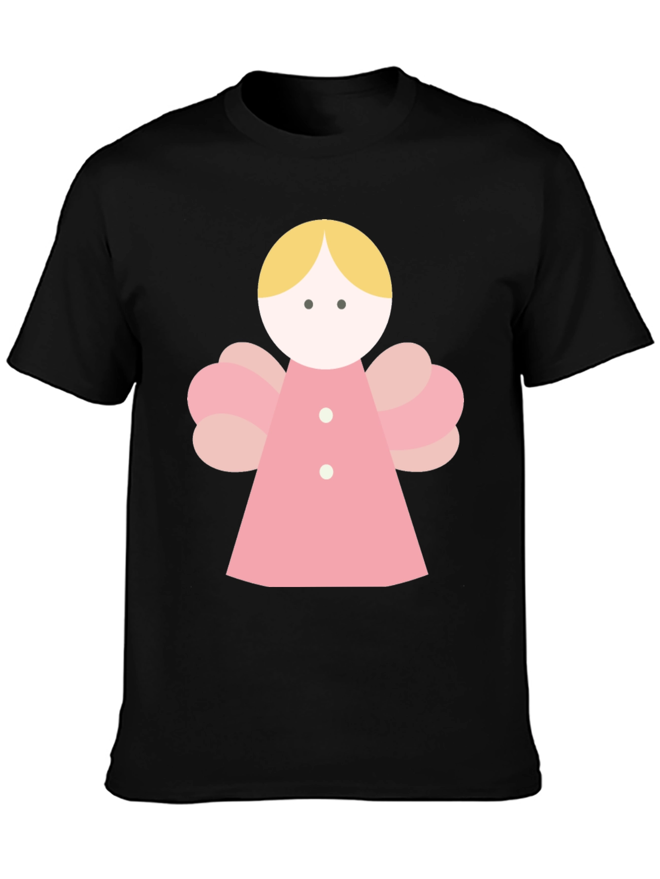 Angel Graphic Tee - Black Crew Neck T-Shirt