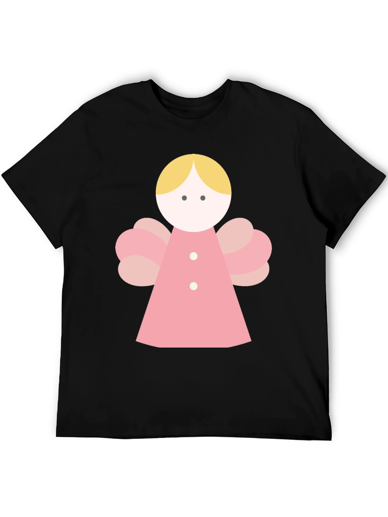 Angel Graphic Tee - Black Crew Neck T-Shirt