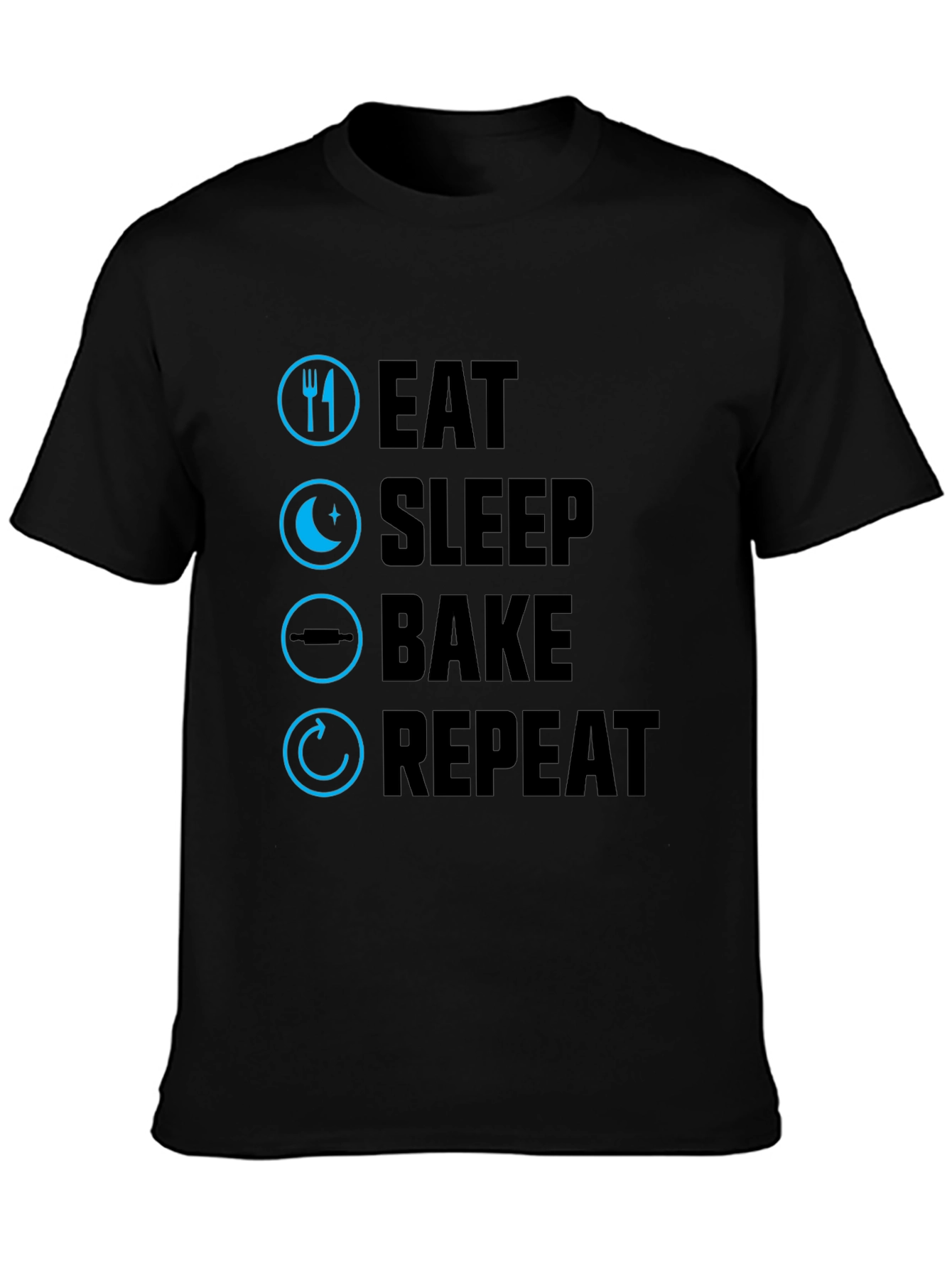 Eat Sleep Bake Repeat Graphic Tee