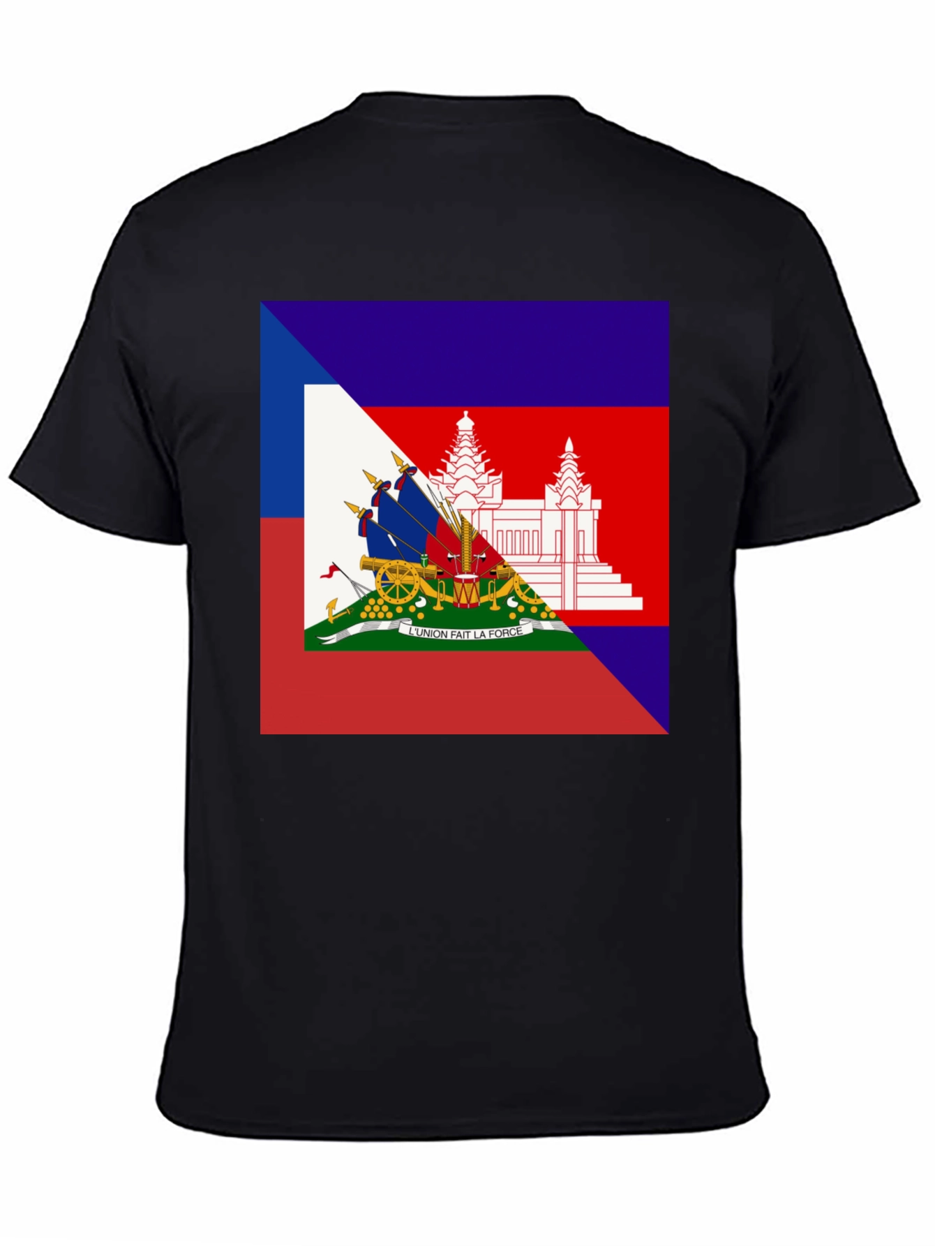 Haiti Flag T-Shirt Black Tee