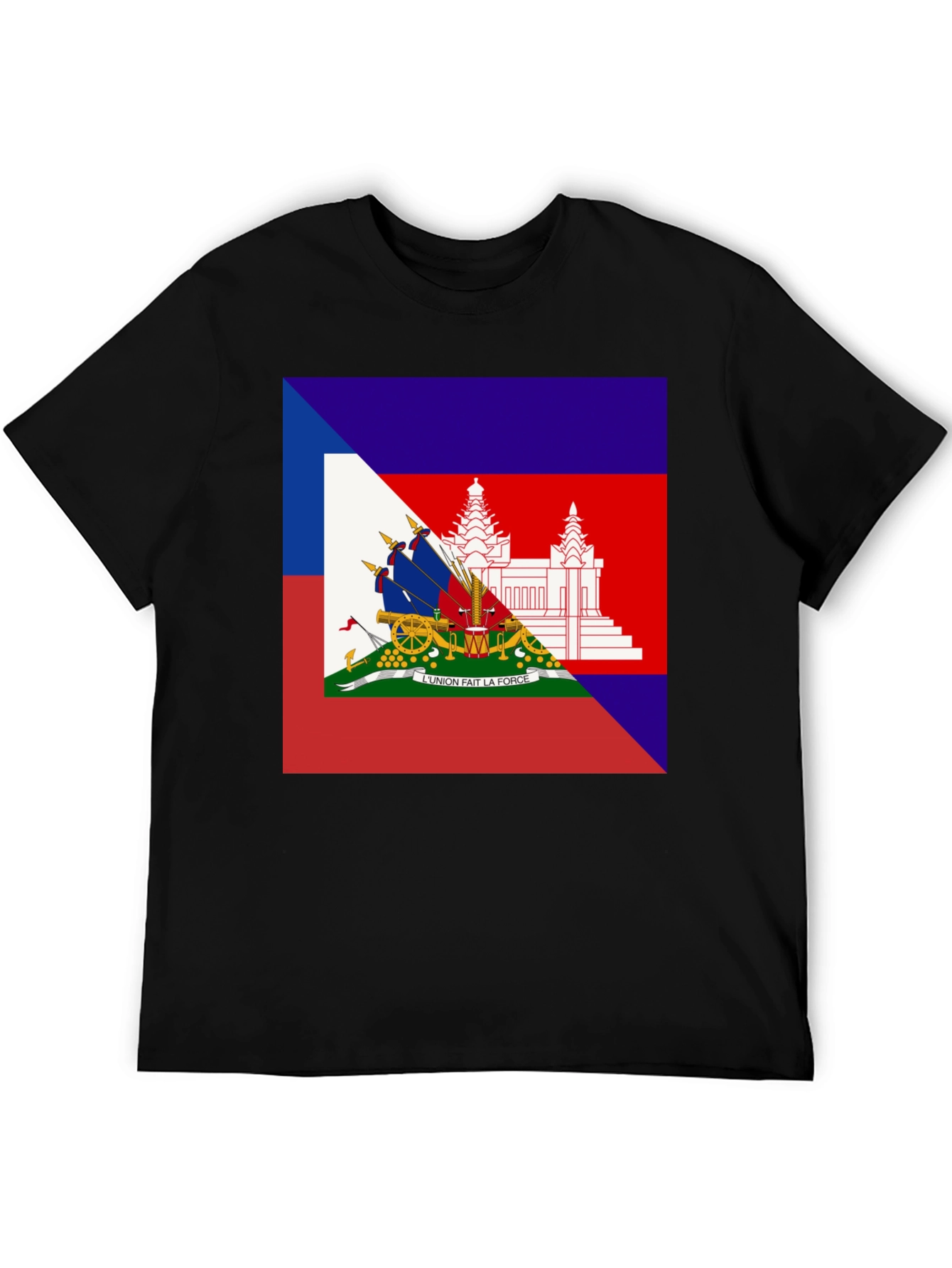 Haiti Flag T-Shirt Black Tee