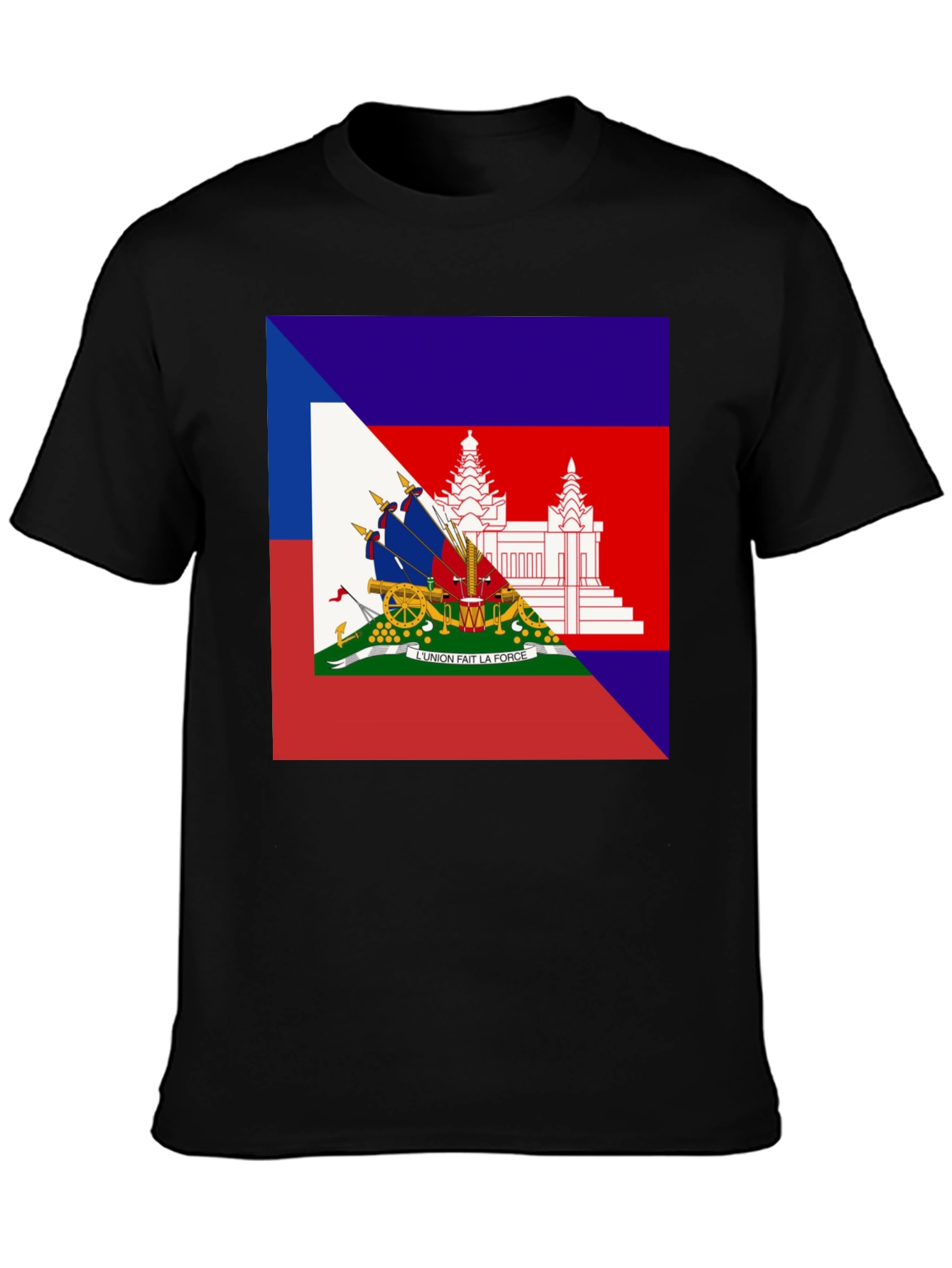 Haiti Flag T-Shirt Black Tee