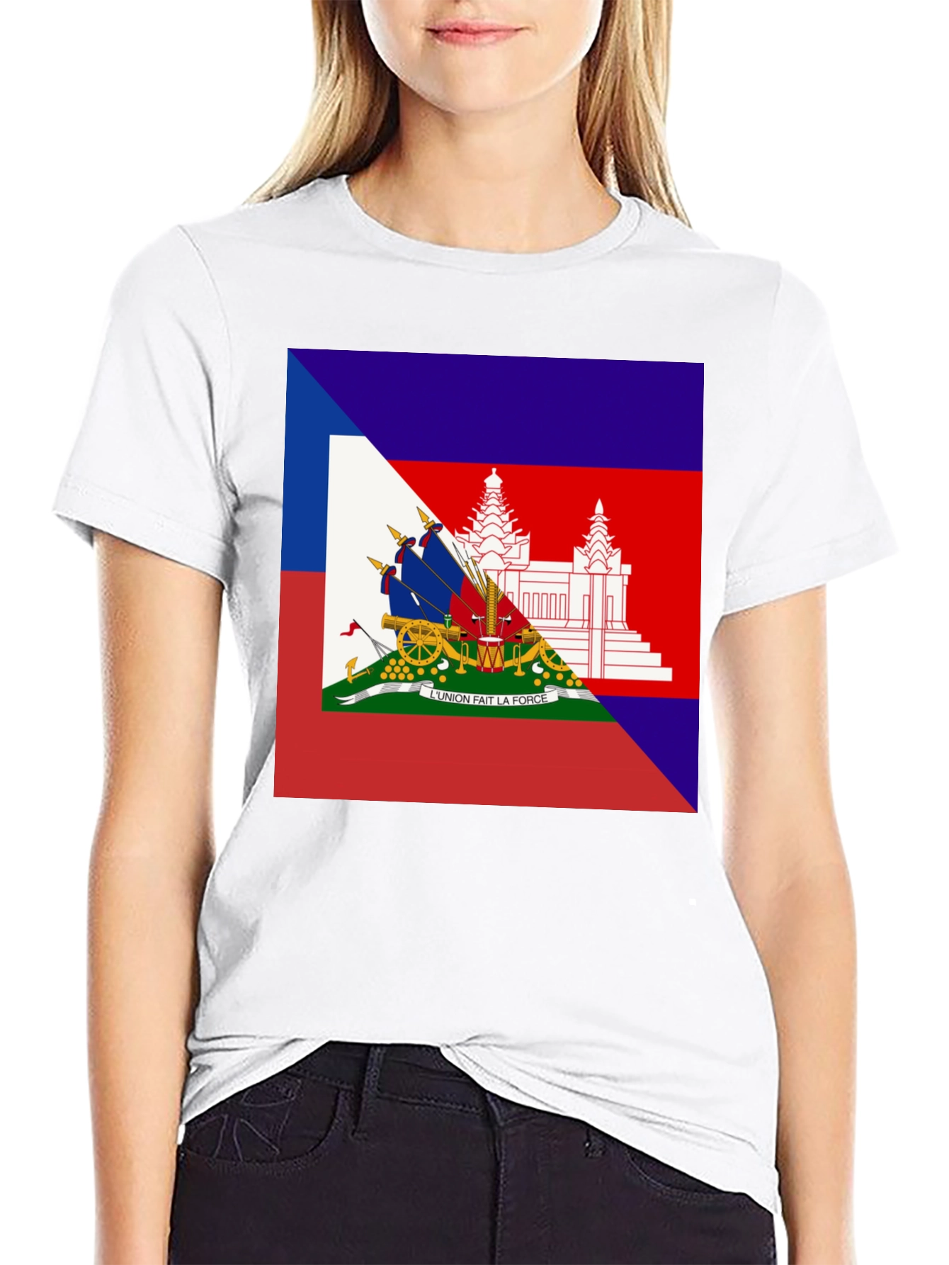 Haiti Flag T-Shirt Black Tee