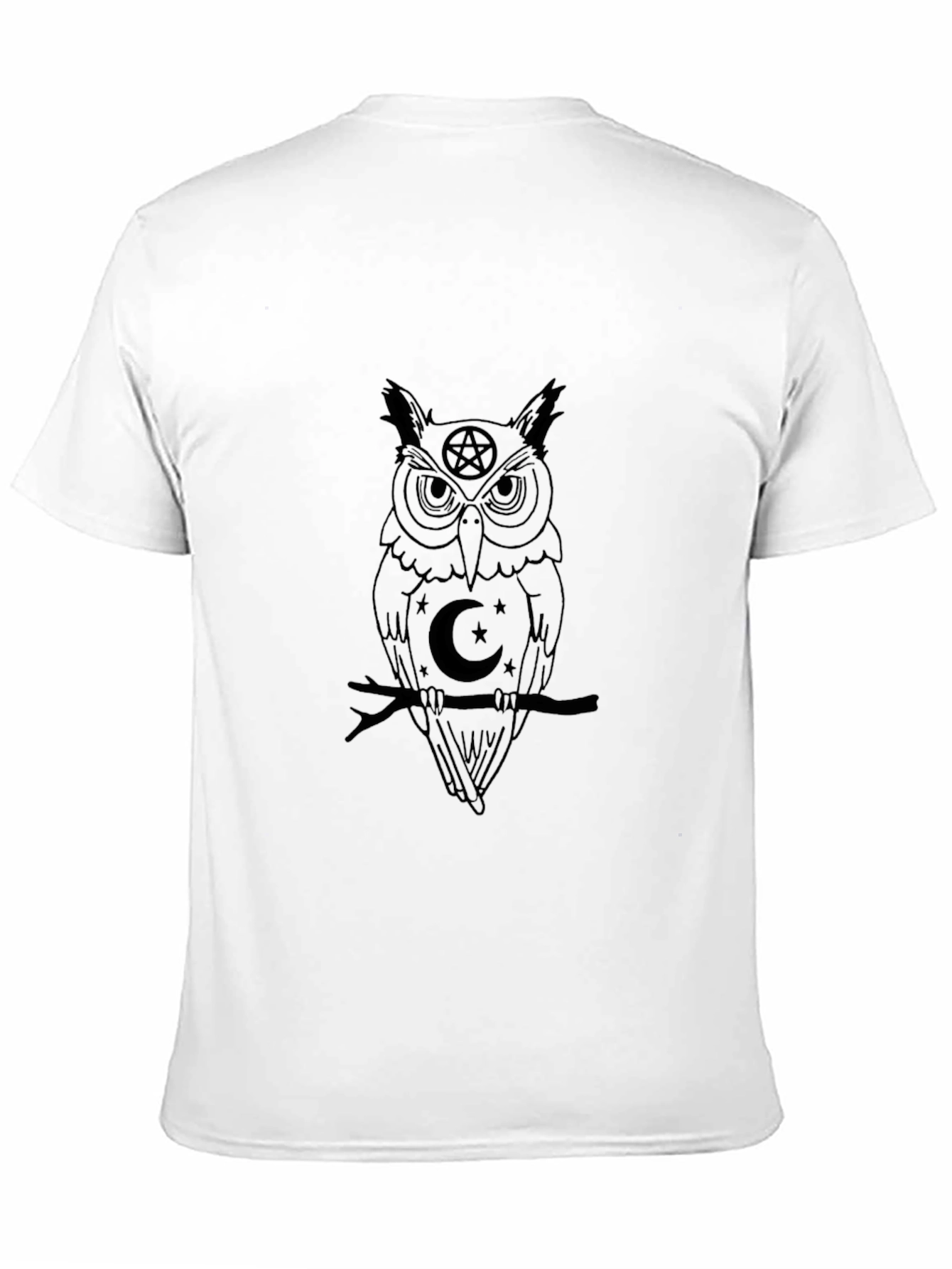 Mystic Owl Graphic Tee - Black Cotton T-Shirt