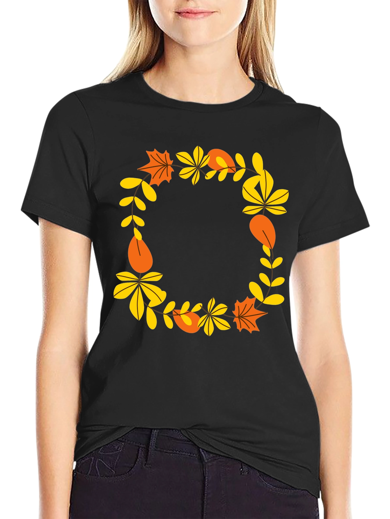 Autumn Leaves Wreath Graphic Tee