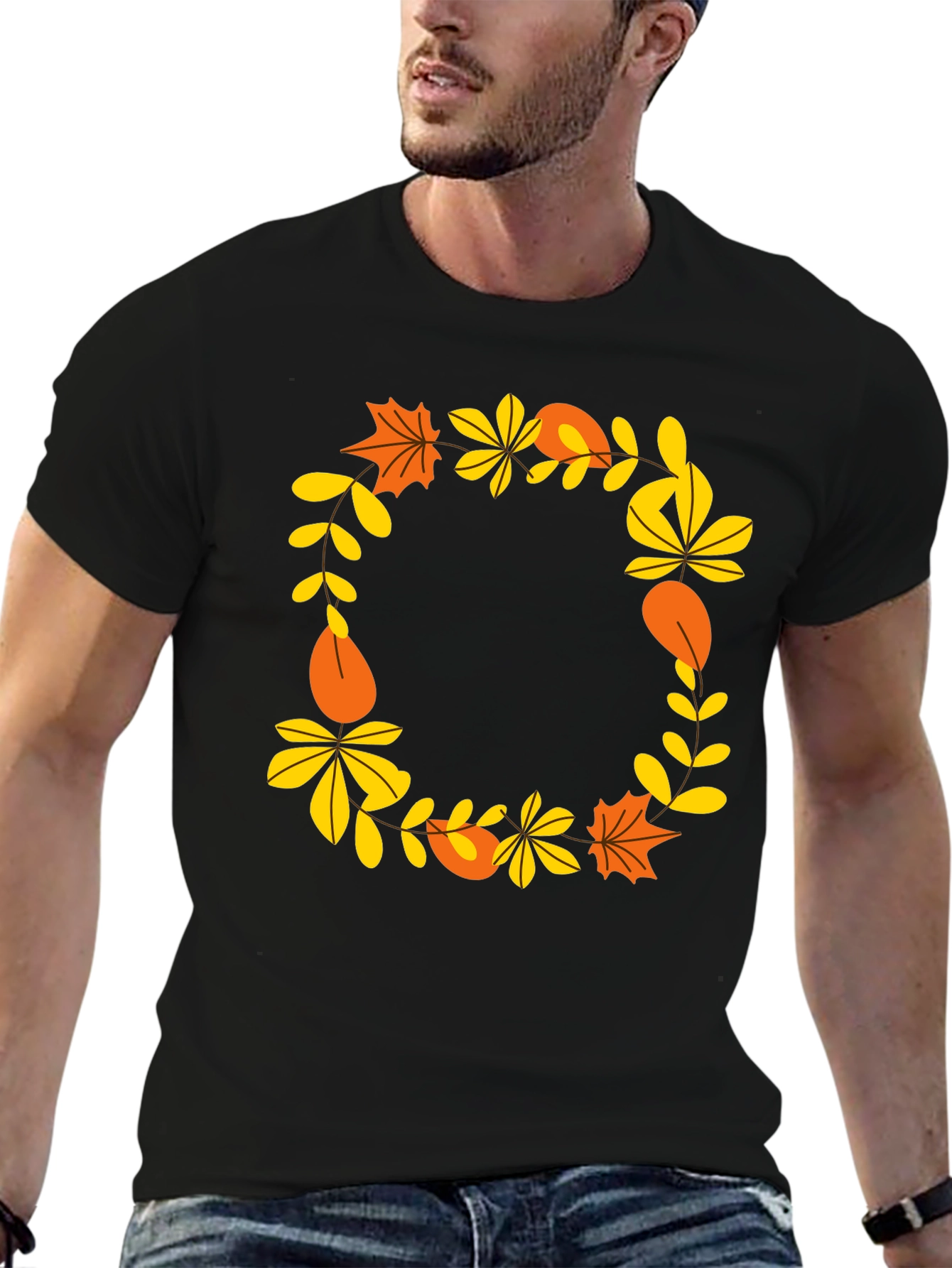 Autumn Leaves Wreath Graphic Tee