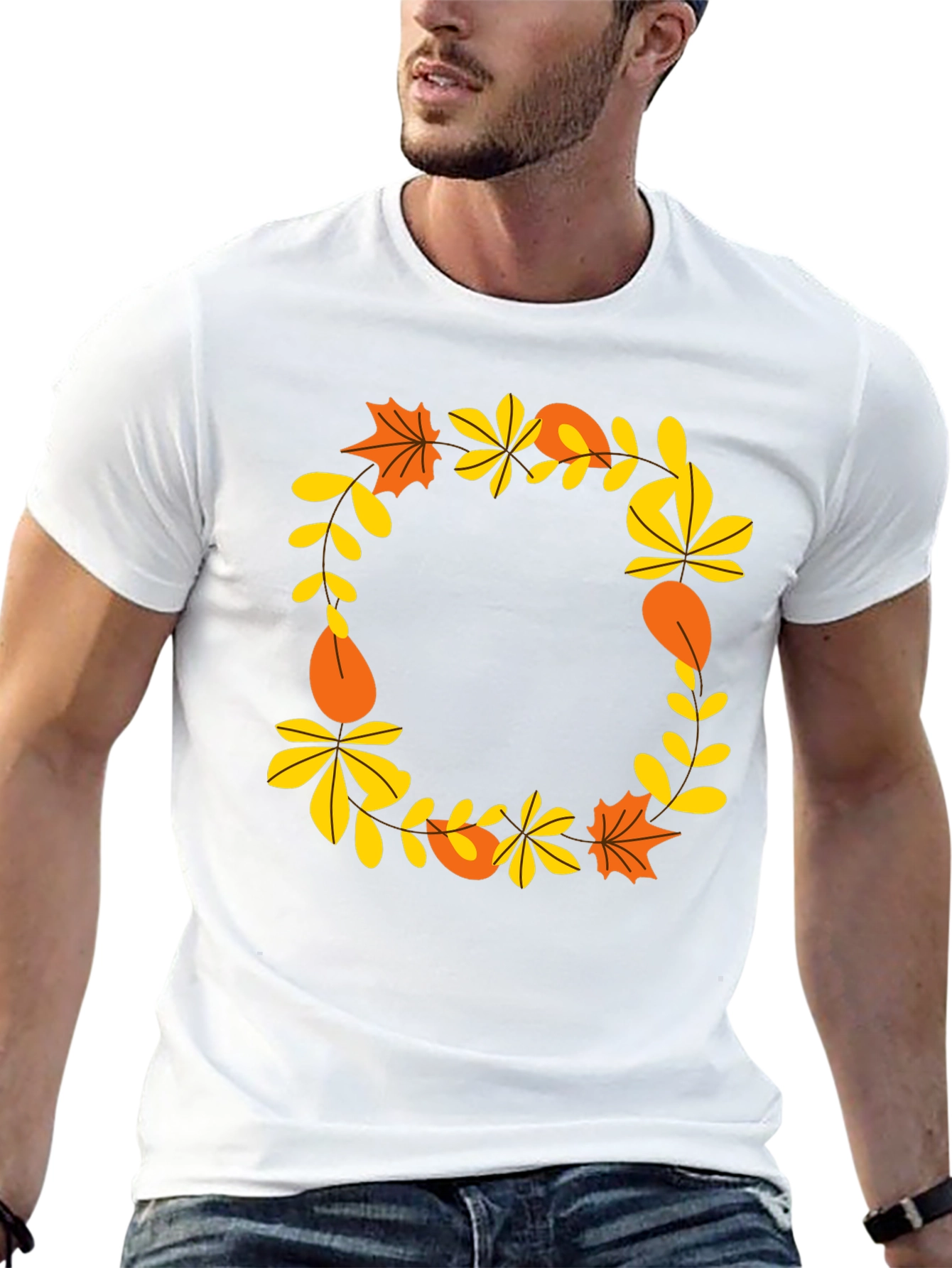 Autumn Leaves Wreath Graphic Tee