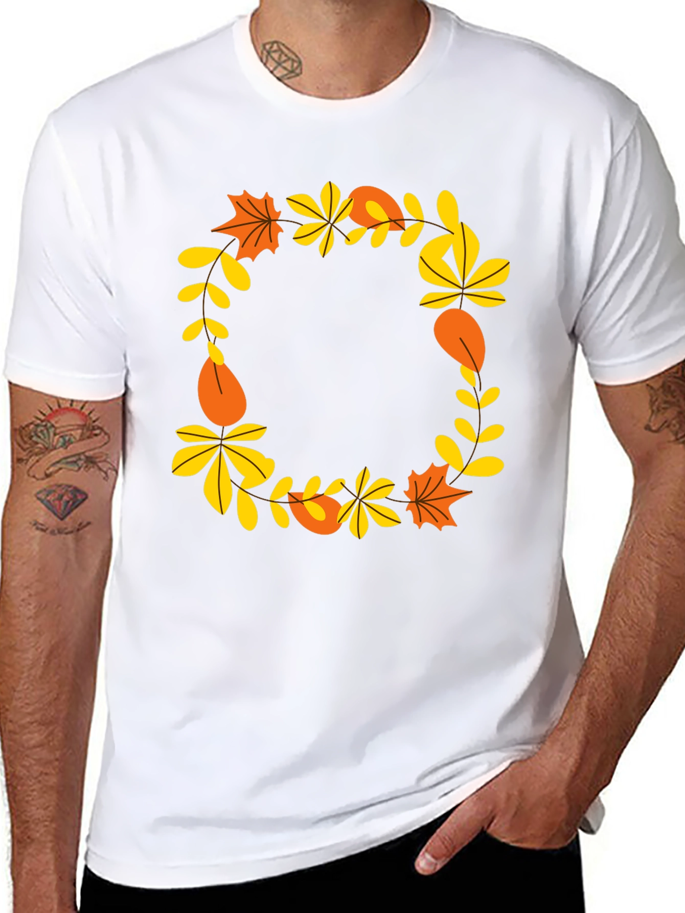 Autumn Leaves Wreath Graphic Tee