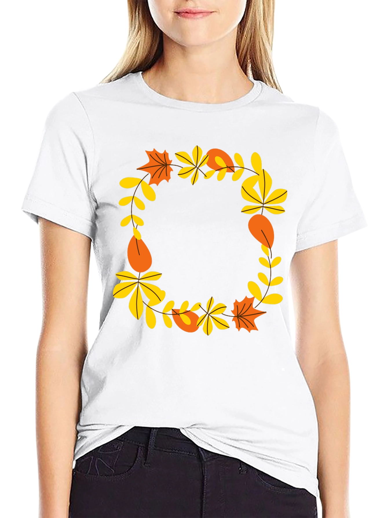 Autumn Leaves Wreath Graphic Tee