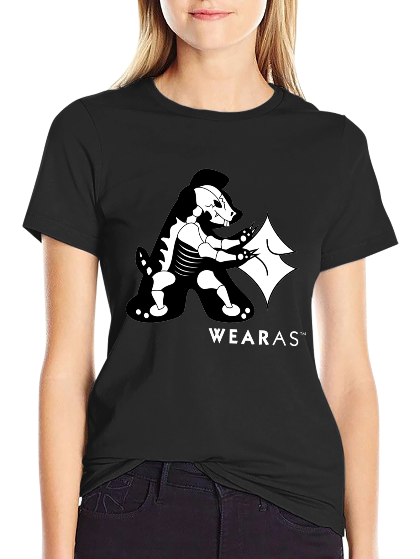 Wearas Skeleton Badger Black T-Shirt