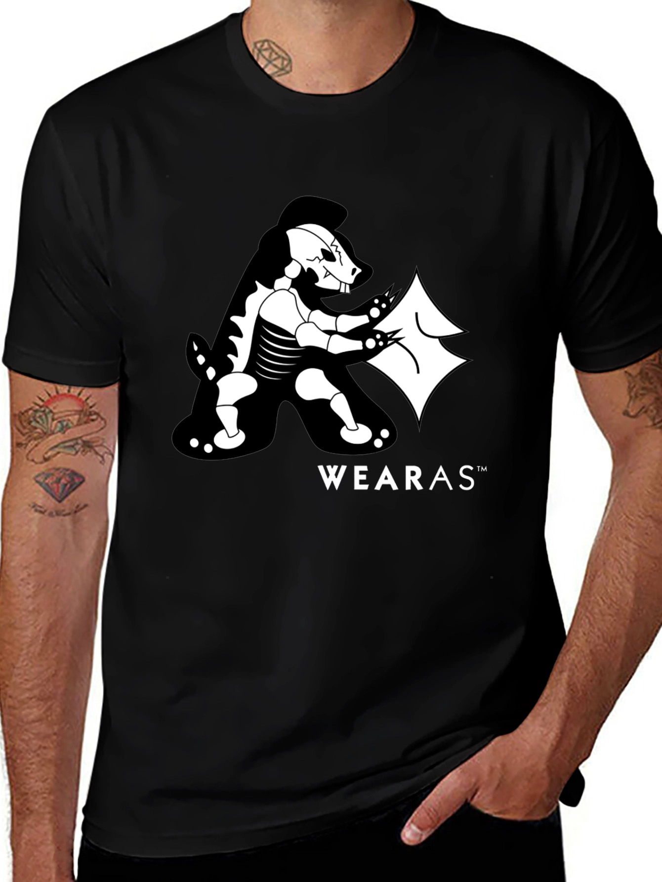 Wearas Skeleton Badger Black T-Shirt