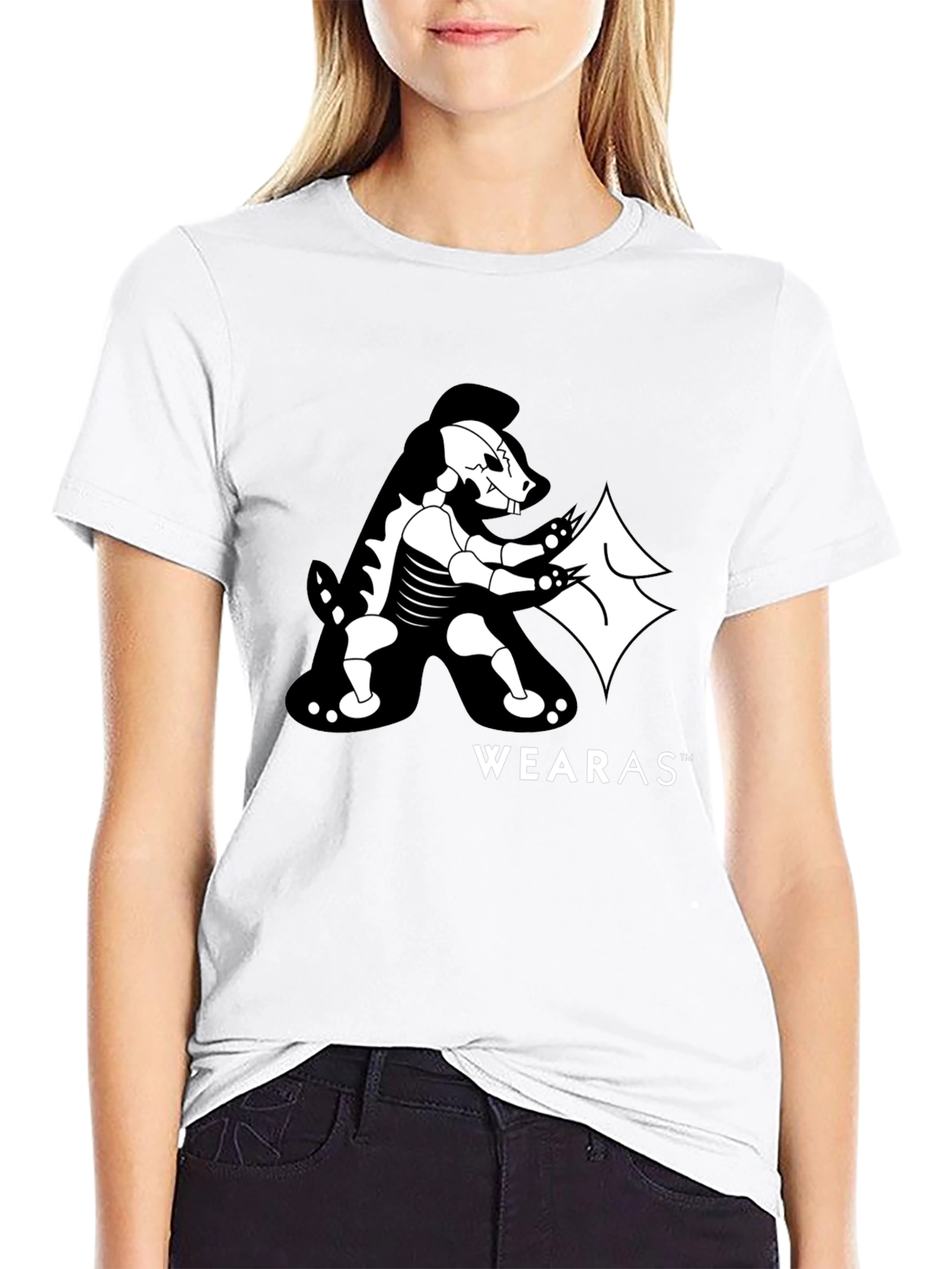 Wearas Skeleton Badger Black T-Shirt