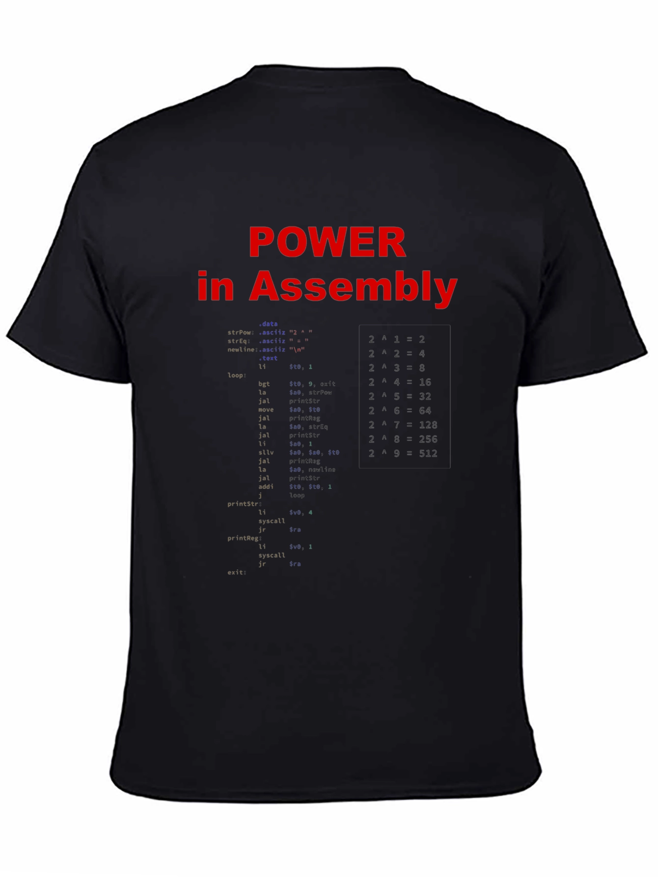 Power in Assembly Programmer Black T-Shirt