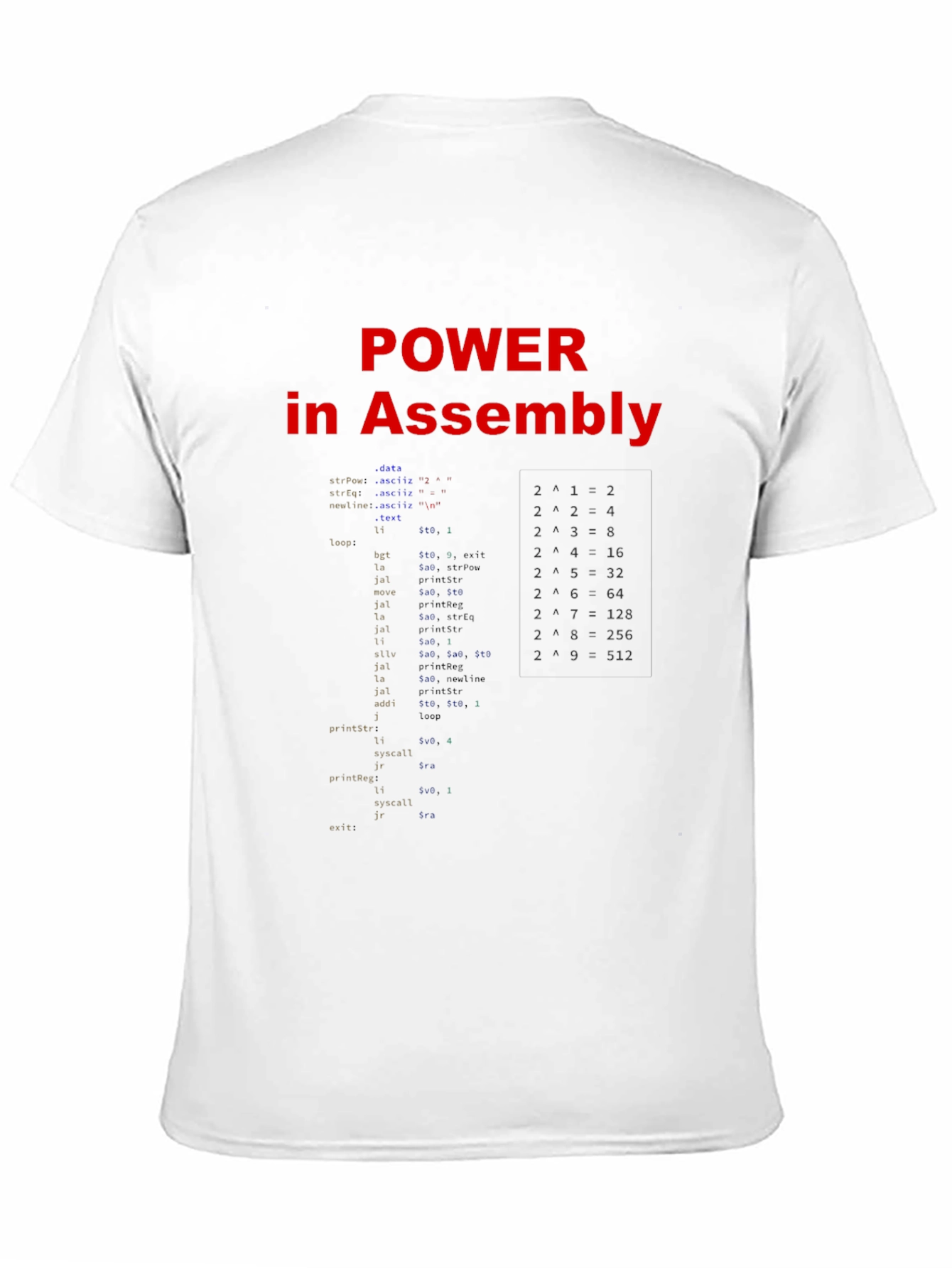 Power in Assembly Programmer Black T-Shirt
