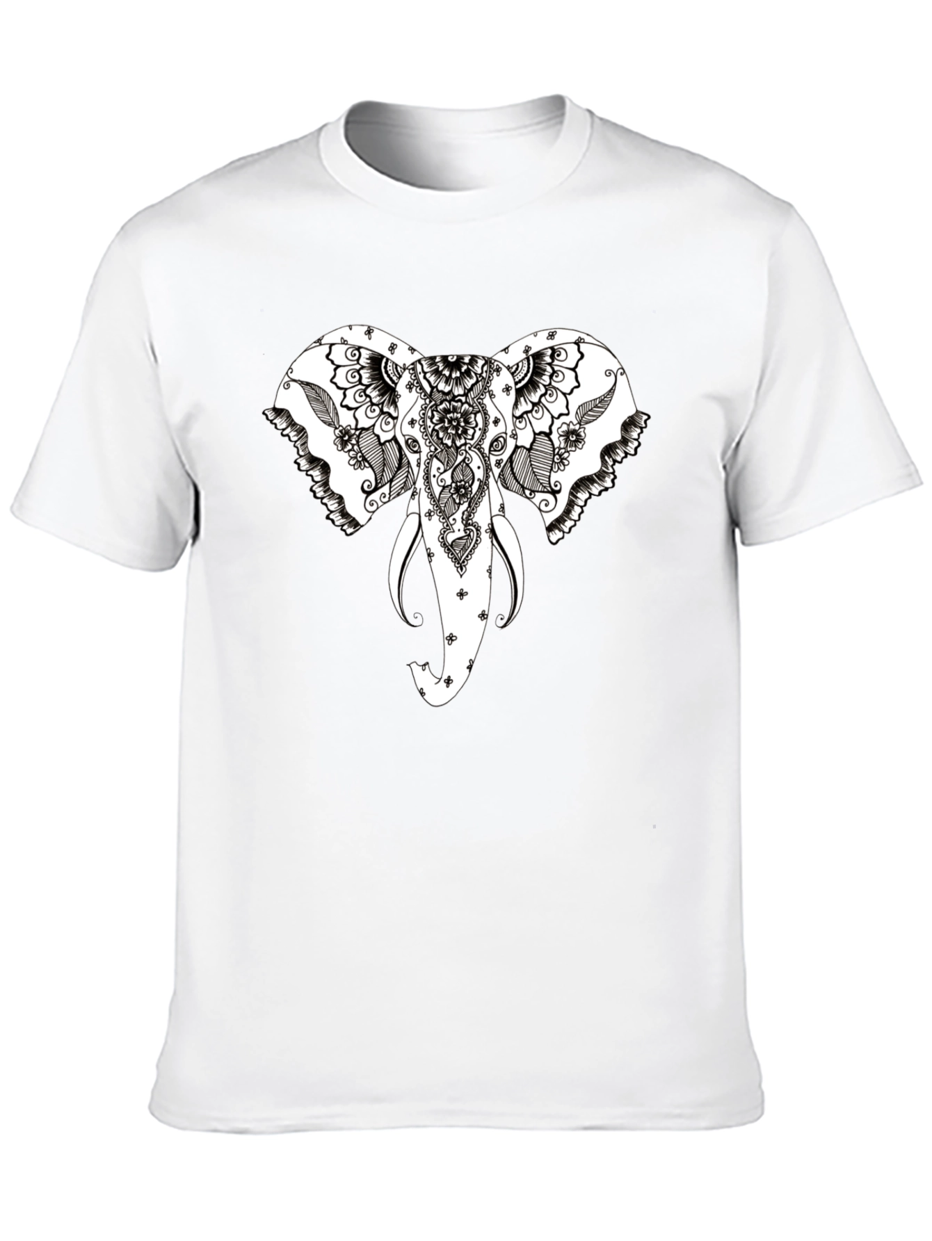 Elephant Head Graphic Black T-Shirt