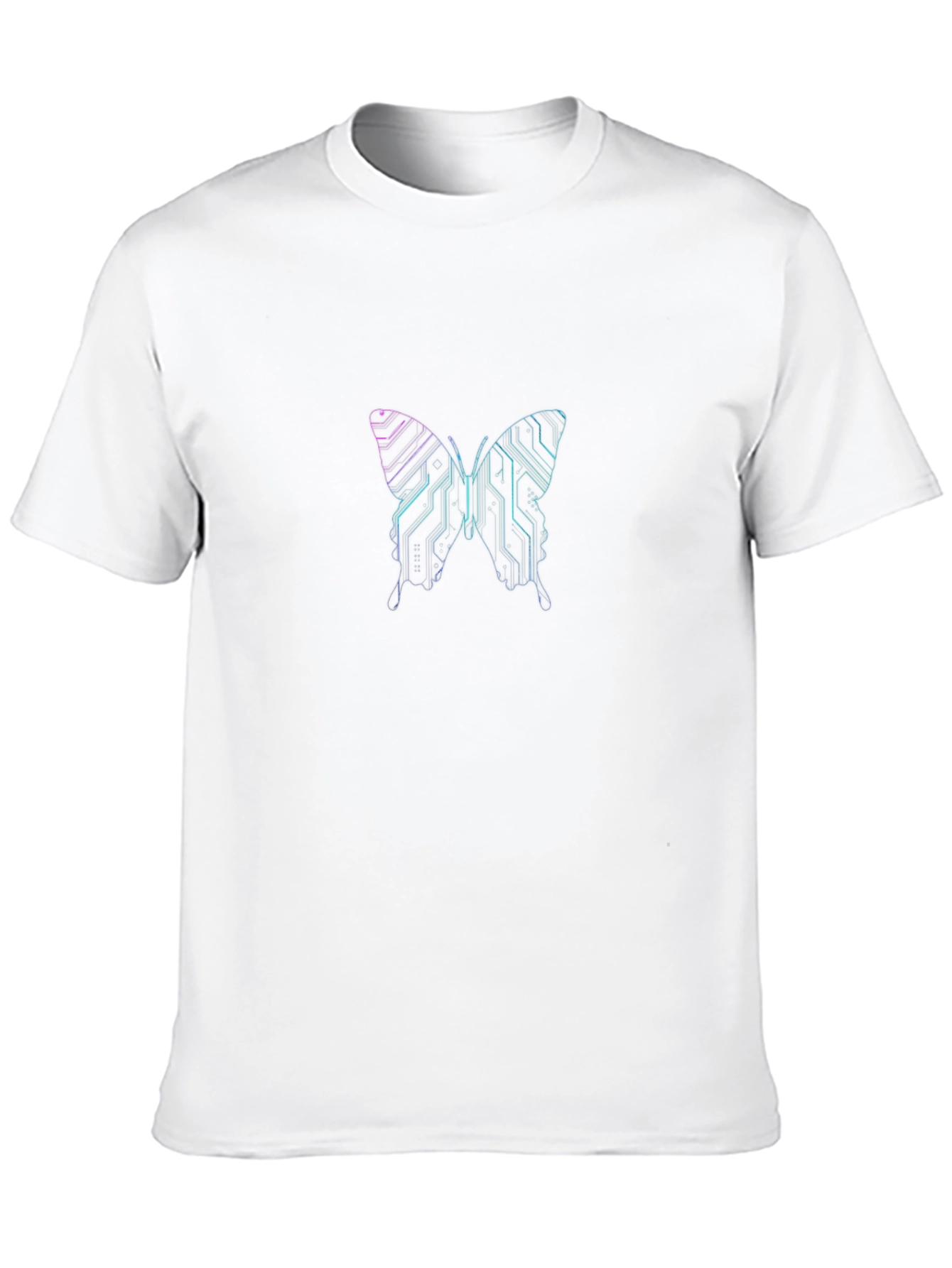 Cyber Butterfly Graphic Black T-Shirt