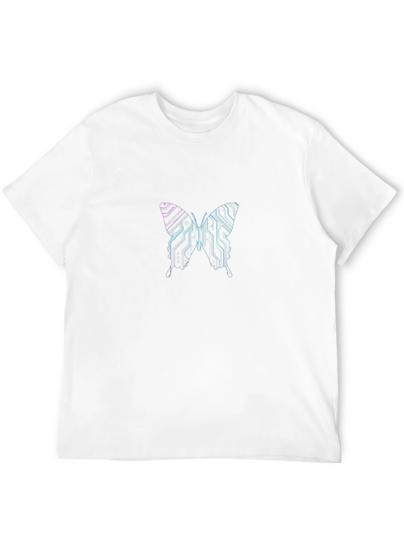 Cyber Butterfly Graphic Black T-Shirt