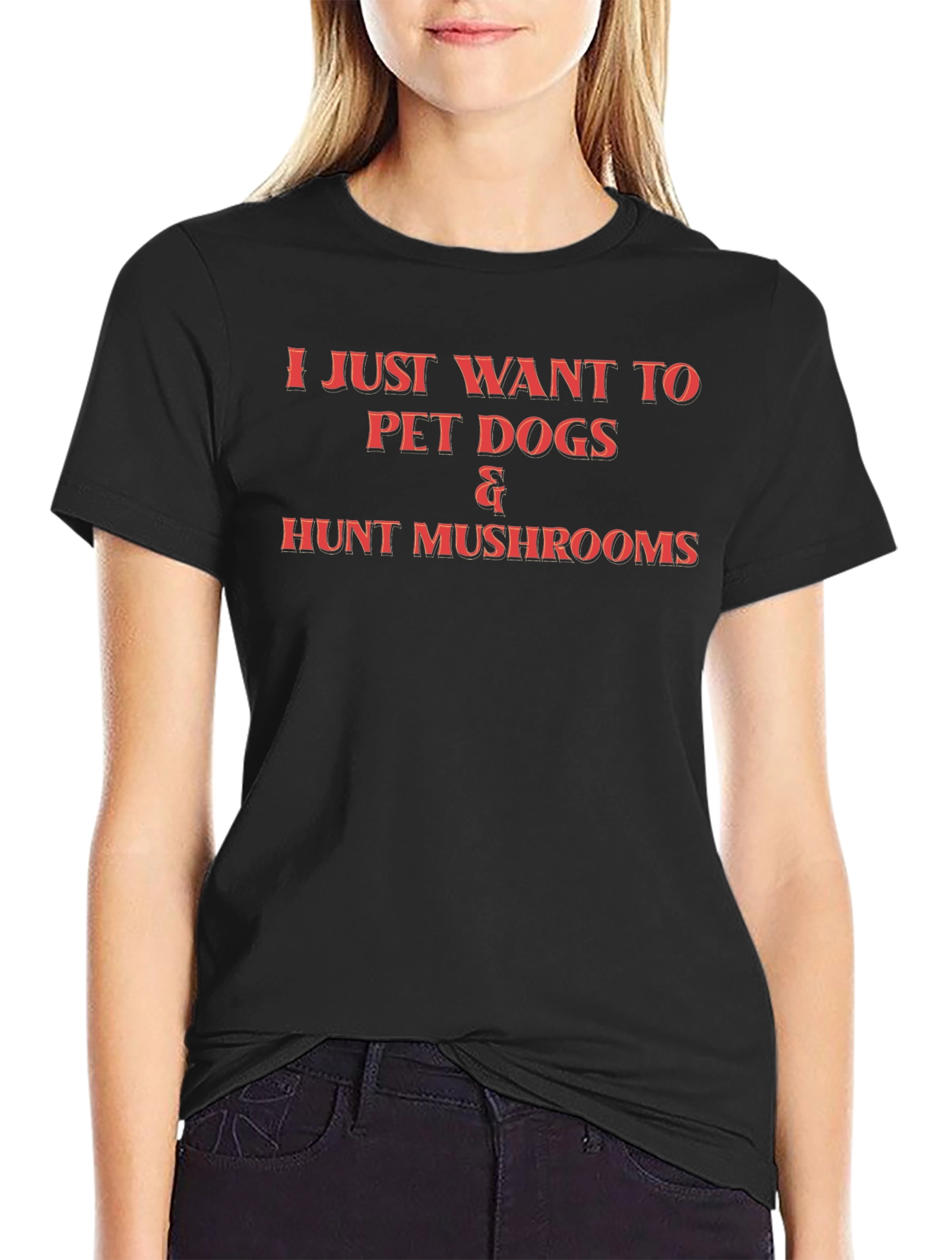 Pet Dogs & Hunt Mushrooms Graphic T-Shirt