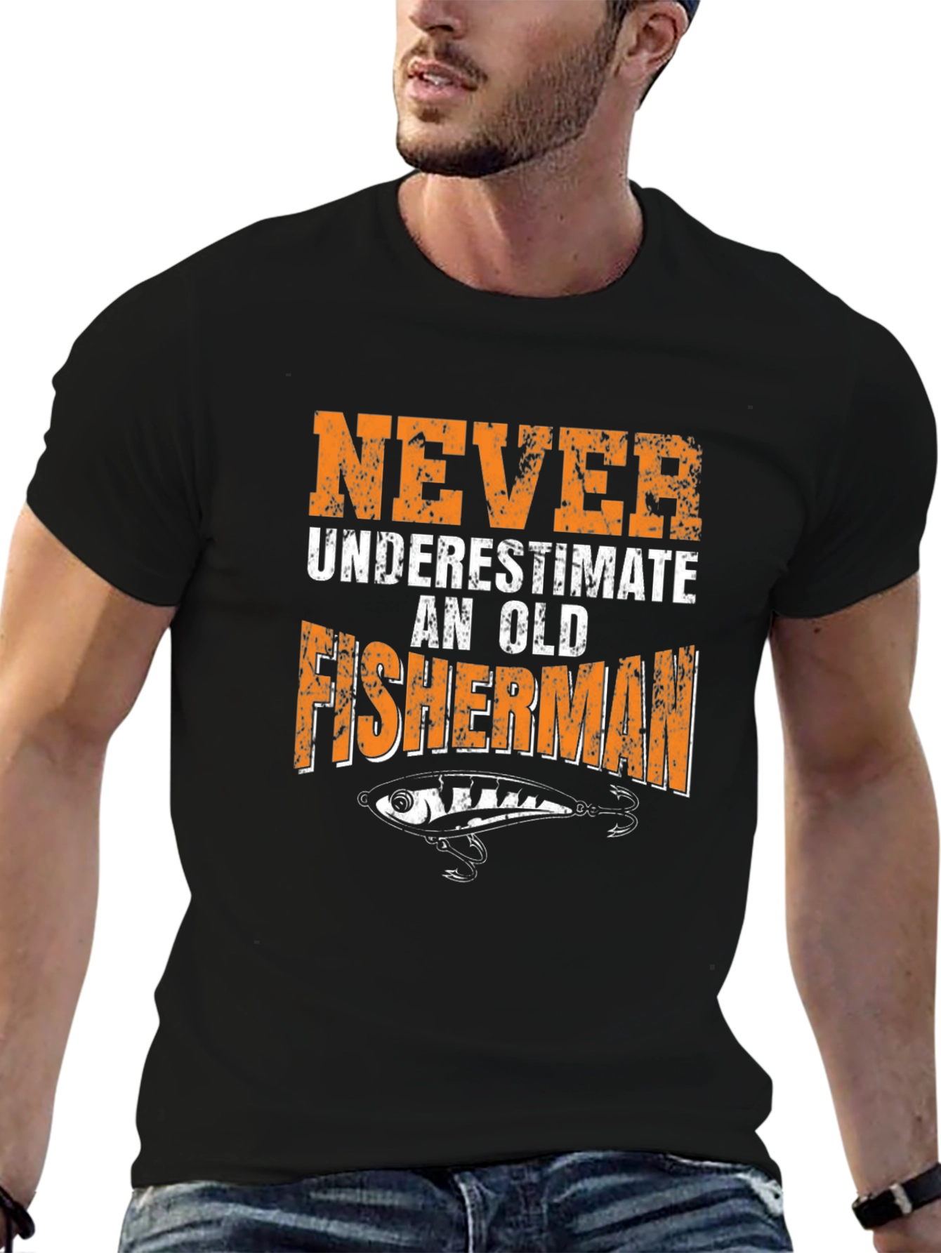Never Underestimate an Old Fisherman Graphic T-Shirt