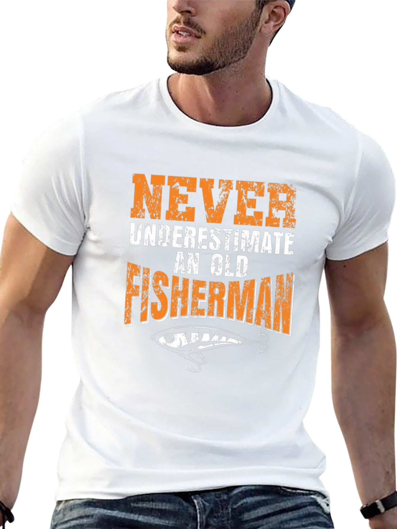 Never Underestimate an Old Fisherman Graphic T-Shirt