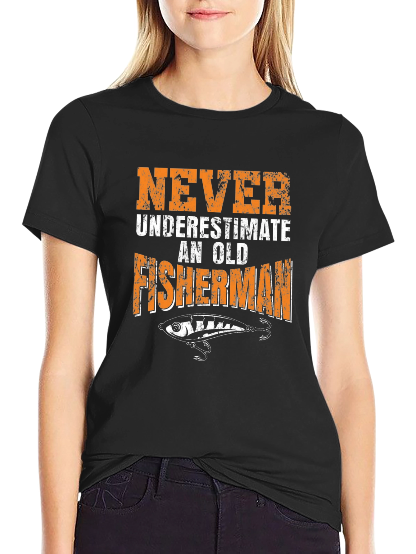 Never Underestimate an Old Fisherman Graphic T-Shirt