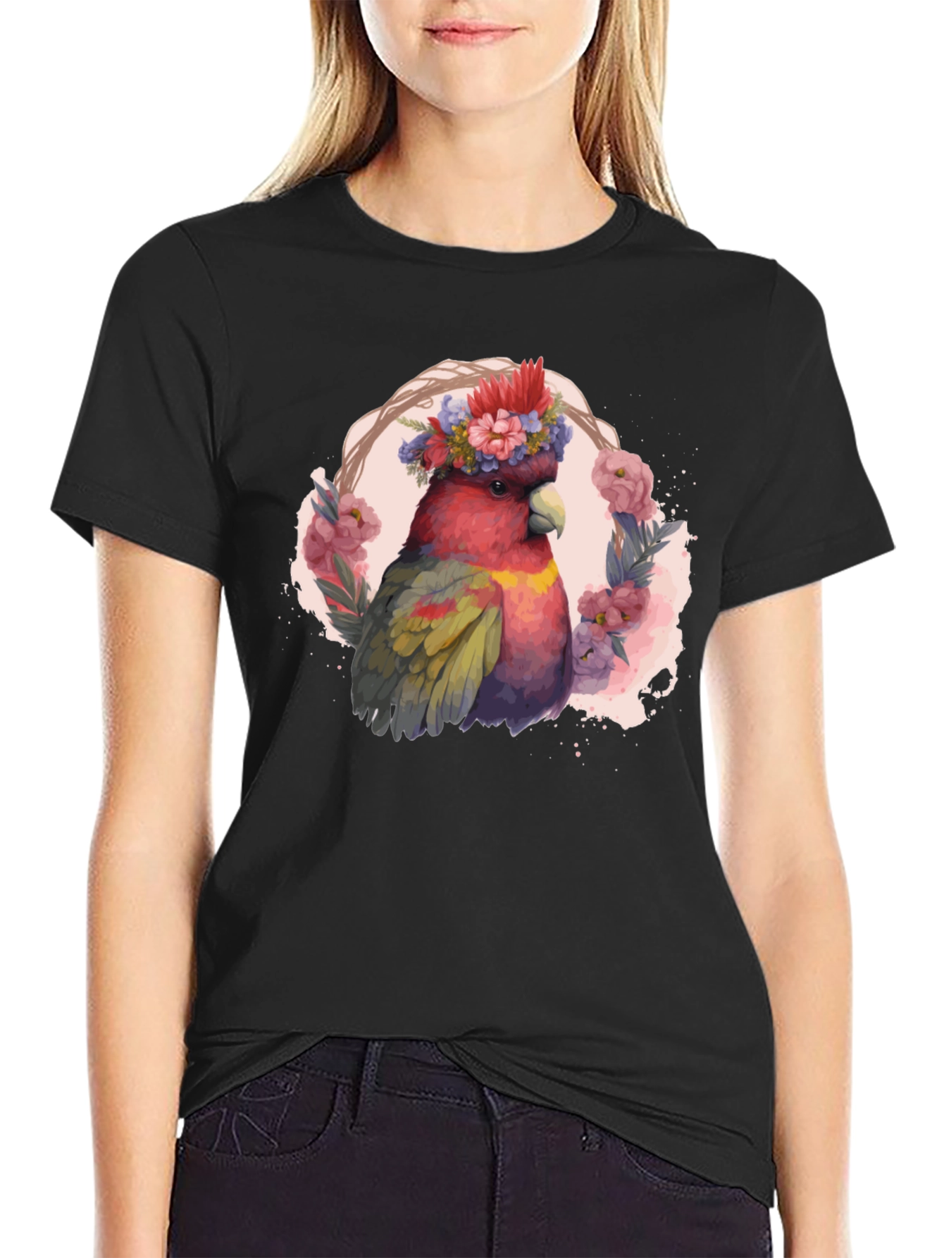 Floral Cockatoo Graphic Tee - Unisex